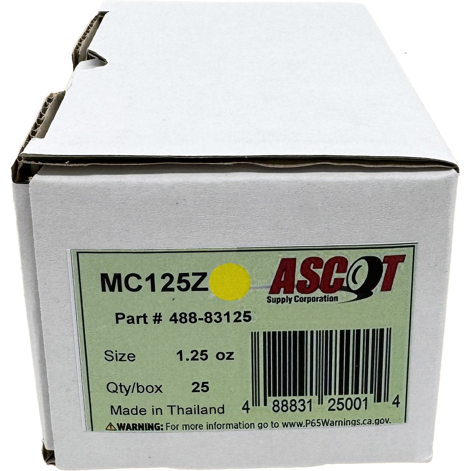 Ascot MC Style Coated Zinc Clip-On Wheel Weight 1.25oz - Box of 25
