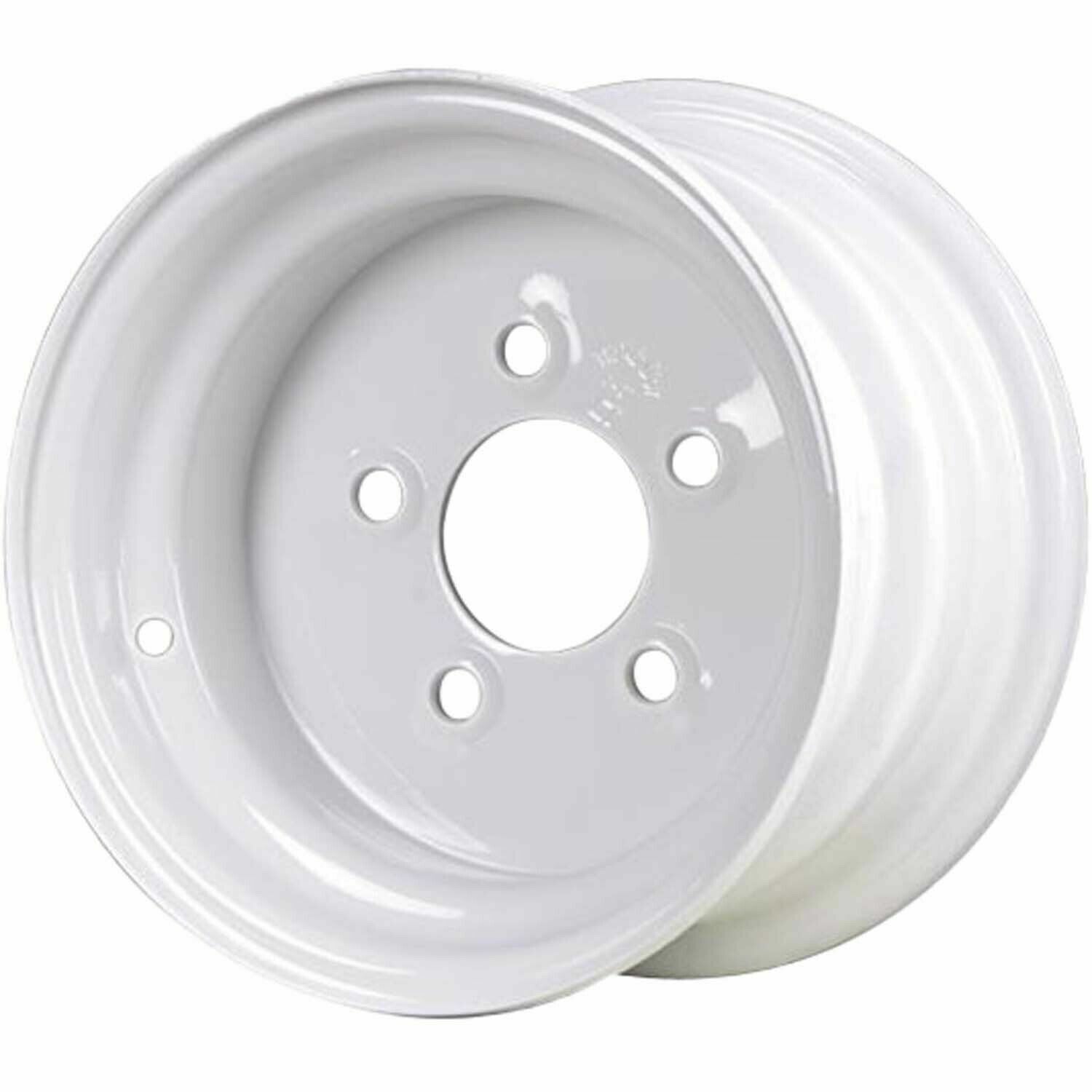 Carlisle 8x5.375 5 on 4.5 Steel Trailer Wheel - White -.75" Offset