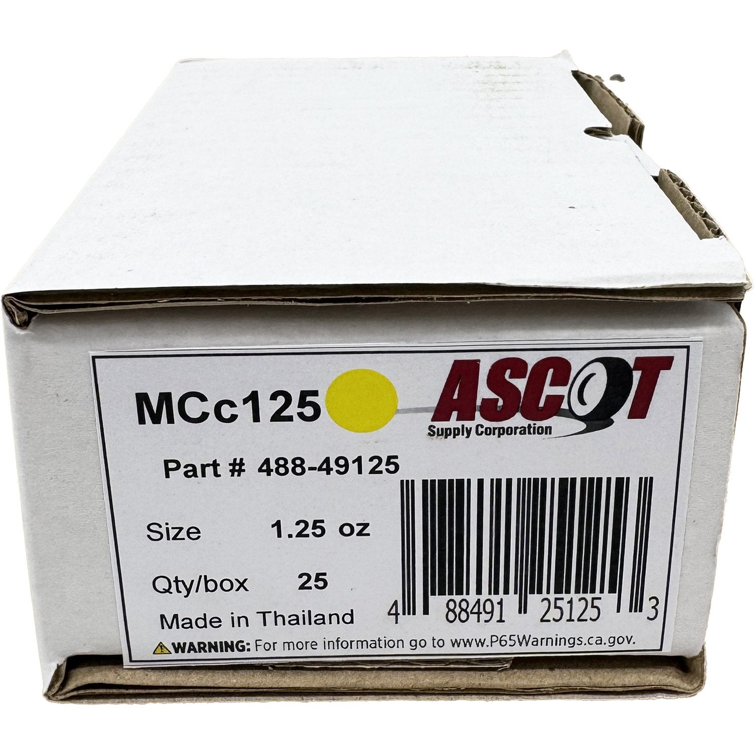Ascot MC Style Coated Lead Clip-On Wheel Weight 1.25oz - Box of 25