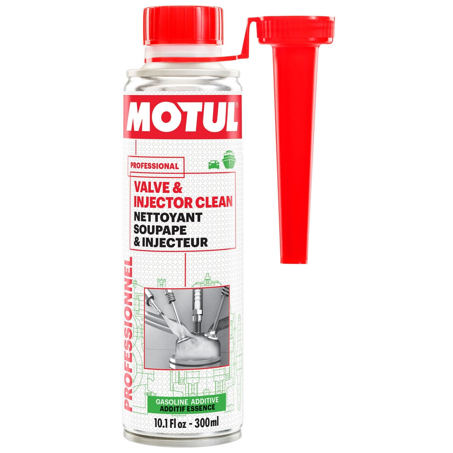 Motul Professional Valve and Injector Clean Gasoline Additive - 300ml