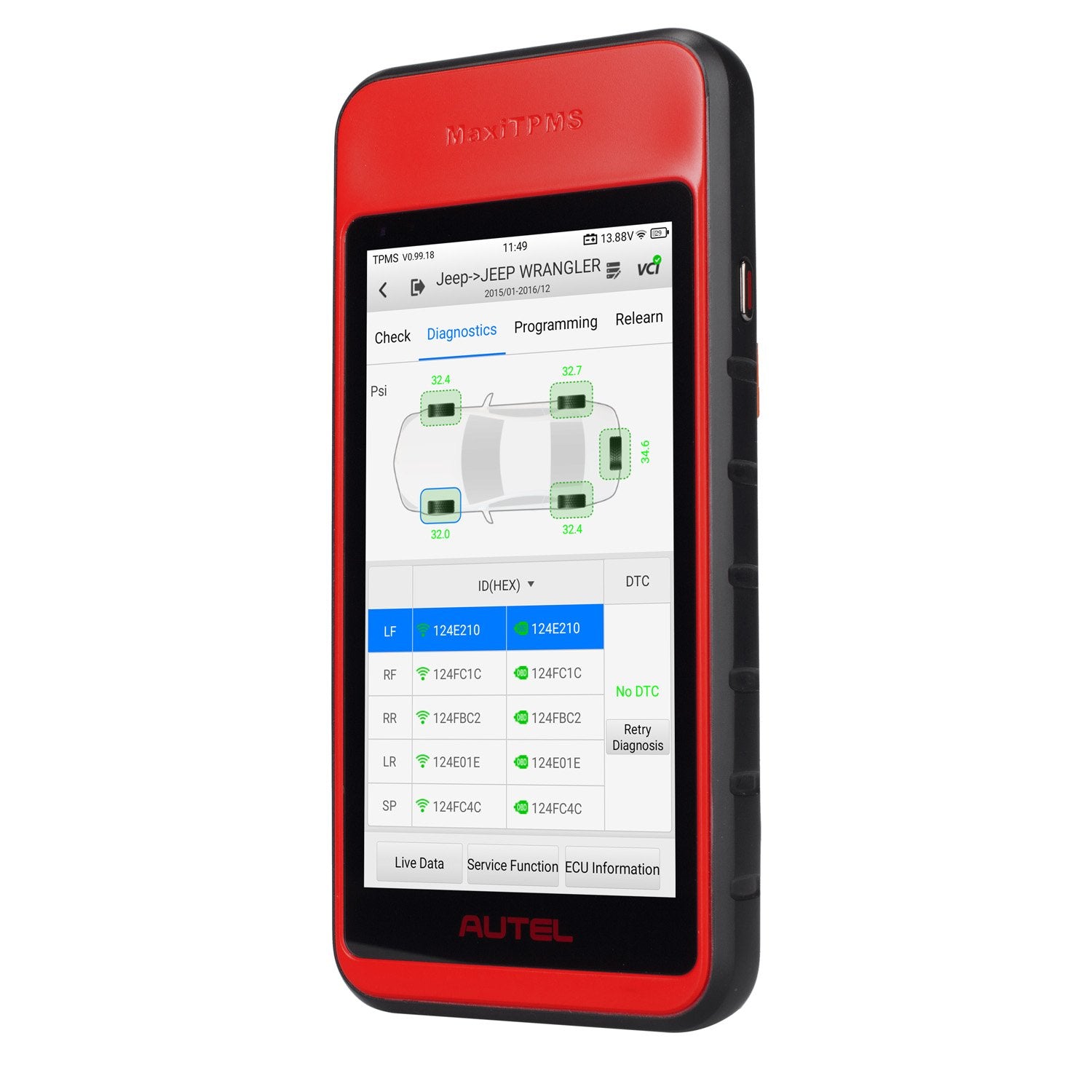 Autel ITS600 Maxi TPMS Diagnostic Tool and 8 MX1 Rubber Stem Sensors