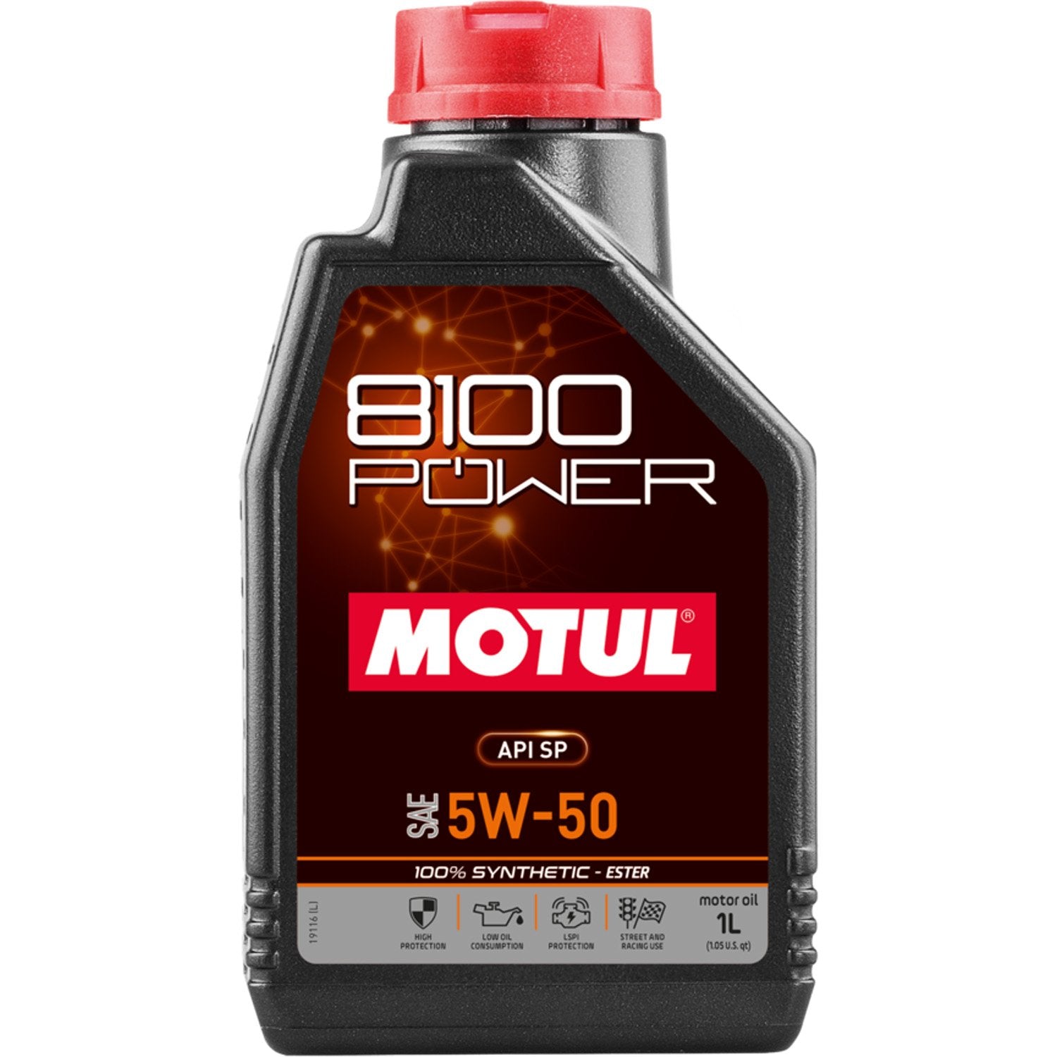 Motul 8100 Power 100% Synthetic Ester Motor Oil - 1 Liter