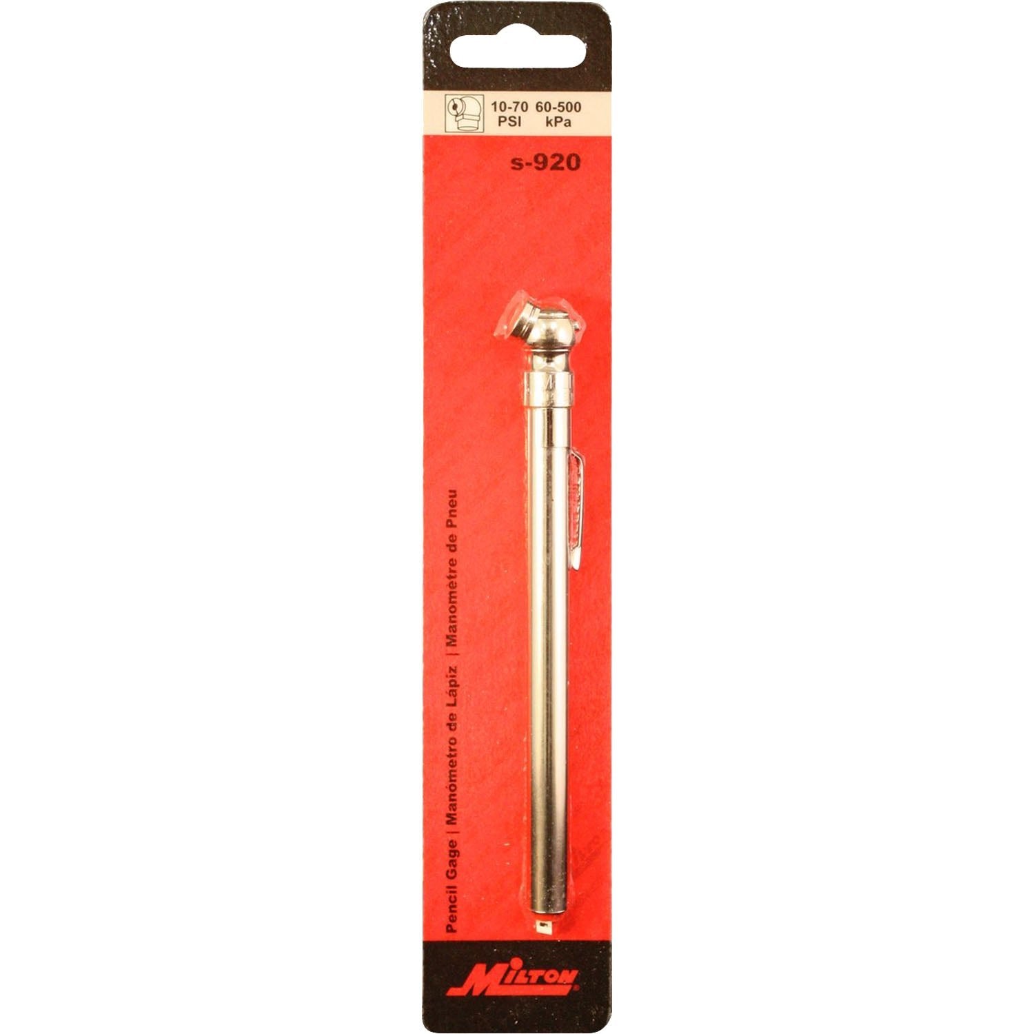 Milton S-920 Pencil Tire and Tread Depth Gauge 10-70 PSI