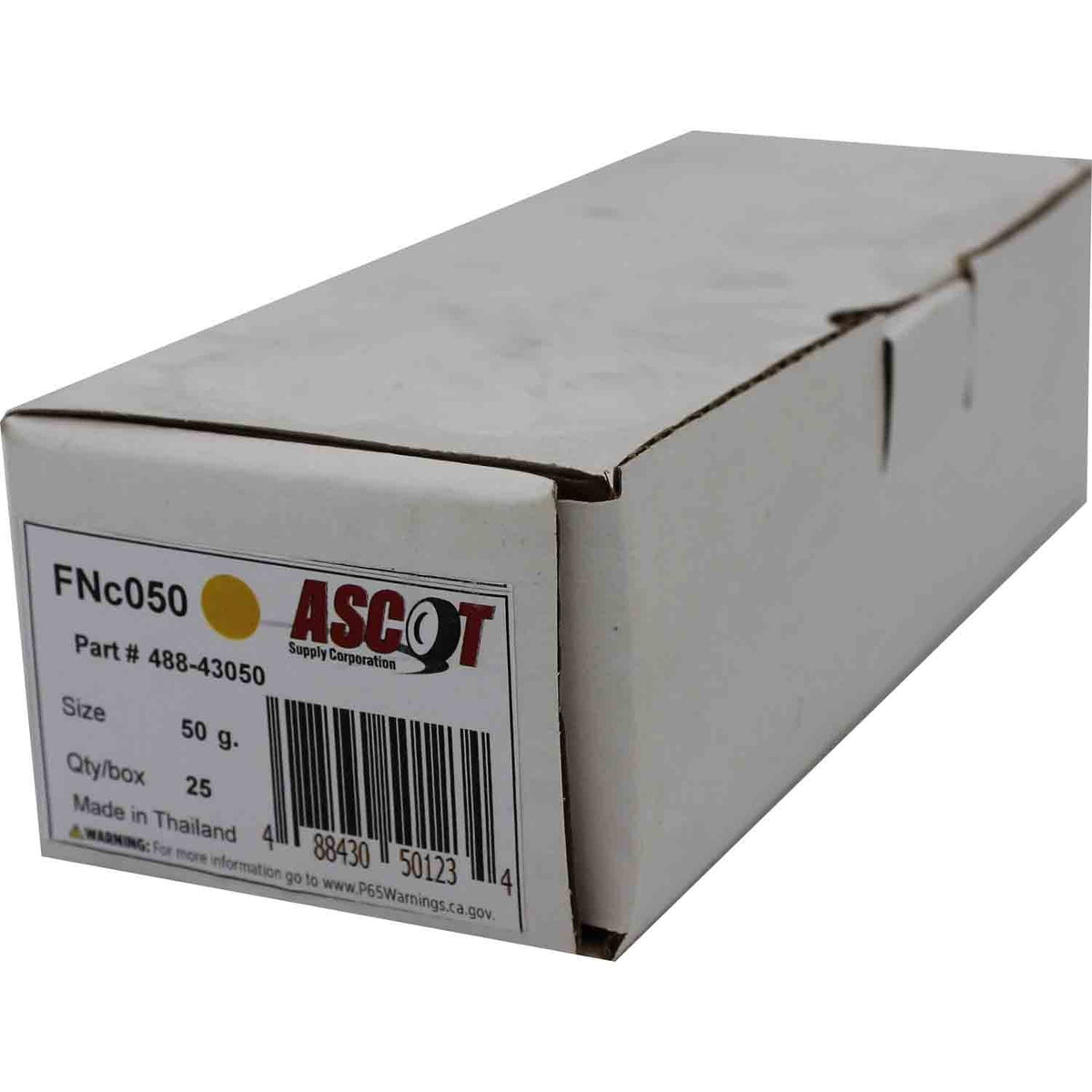 Ascot FN Style Coated Lead Clip-On Wheel Weight 50gm (1.75oz) - Box of 25