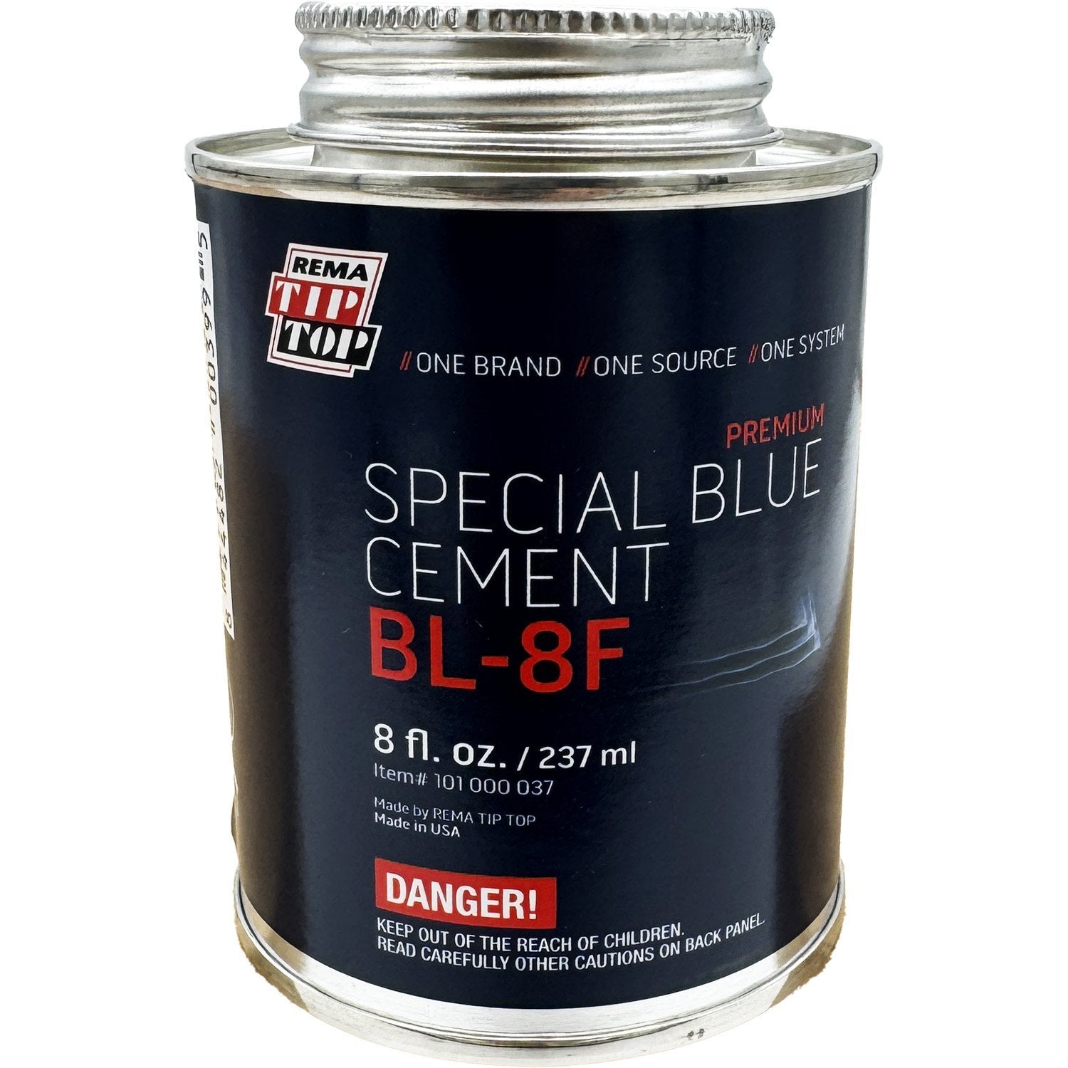 REMA TIP TOP BL-8F Special Blue Cement Can with Brush Top 8oz Pack of 2