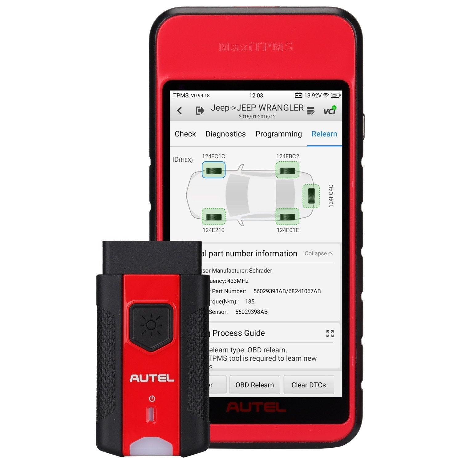 Autel ITS600 Maxi TPMS Diagnostic Tool and 8 MX1 Metal Stem Sensors