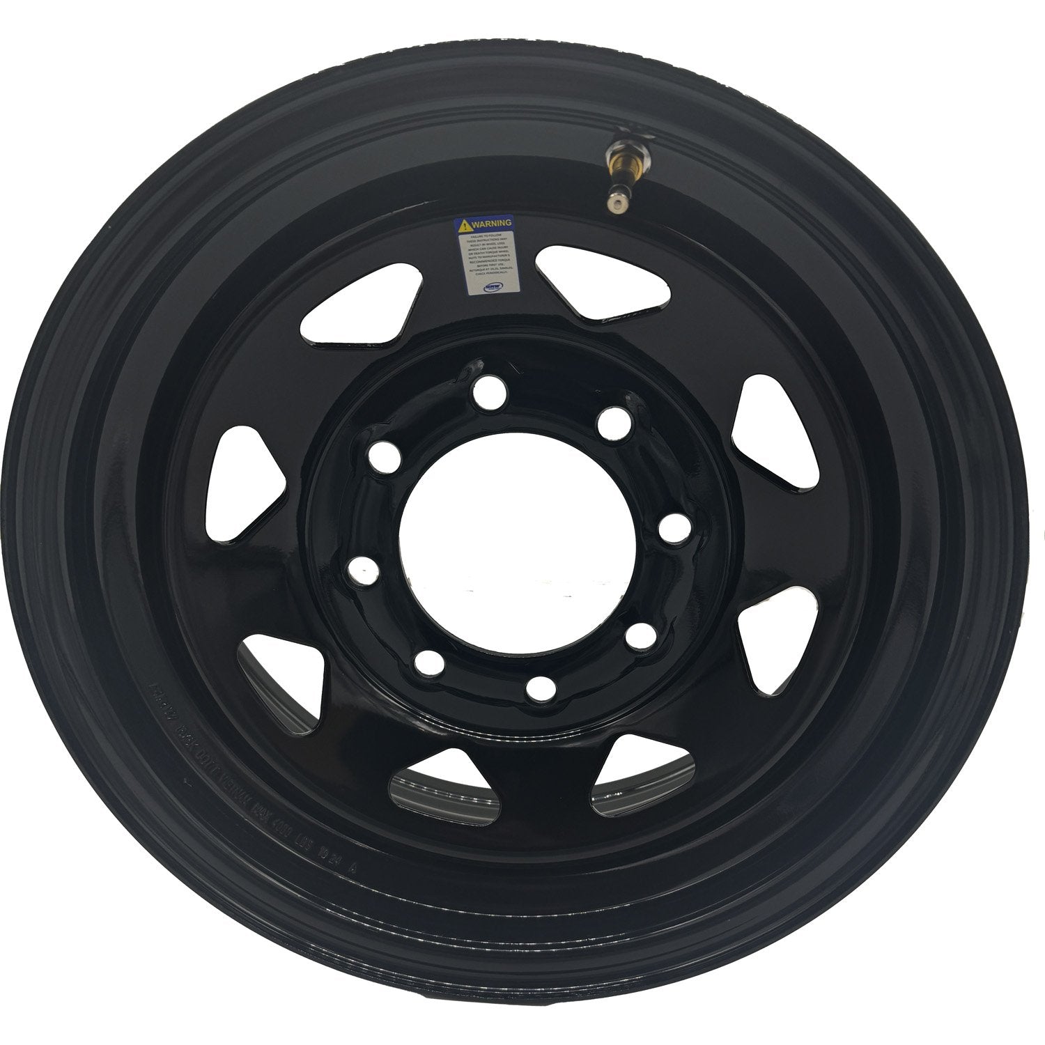 Premium Service 16x6 8 on 6.5 Spoked Steel Trailer Wheel - Black