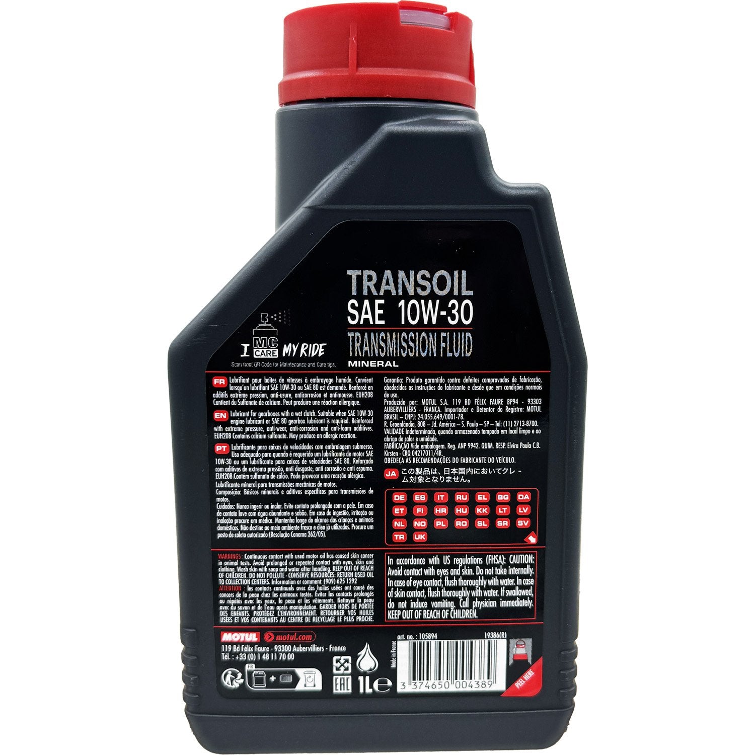 Motul Transoil Transmission Fluid 10W30 -1 Liter