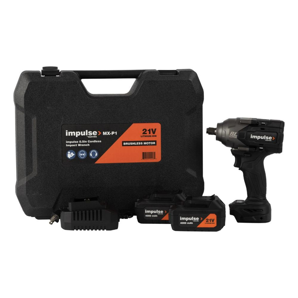 Martins Industries MX-P1 1/2" Cordless Impact Wrench - Short Anvil - 797 Ft/Lbs