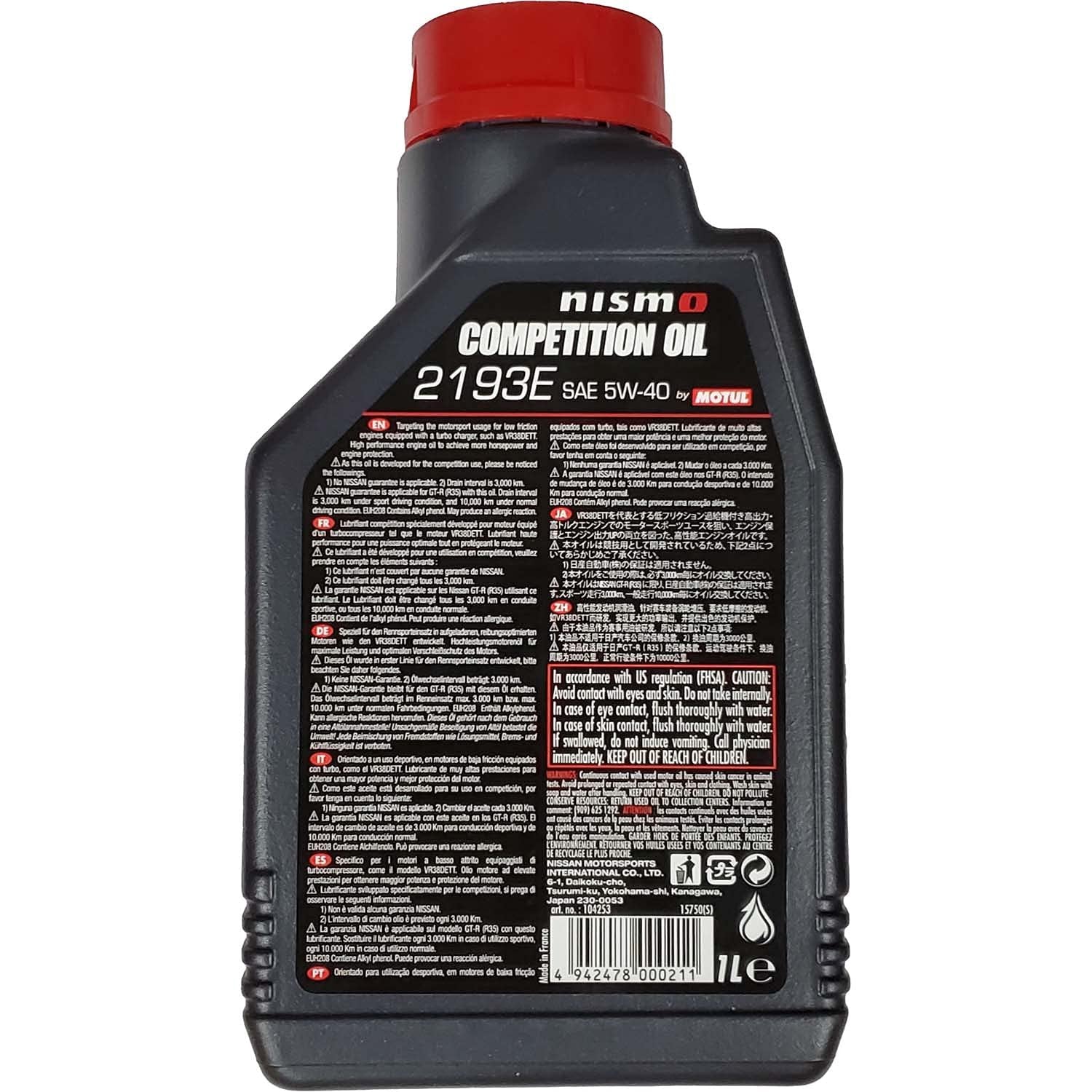 Motul Nismo Competition Oil 2193E 5W40 - 1 Liter