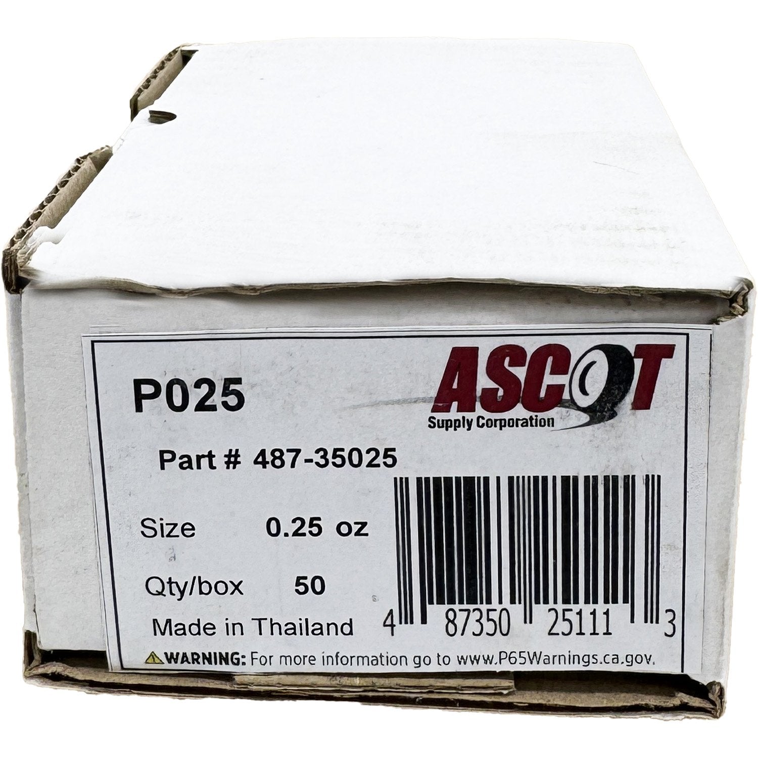 Ascot P Style Uncoated Lead Clip-On Wheel Weight .25oz - Box of 50