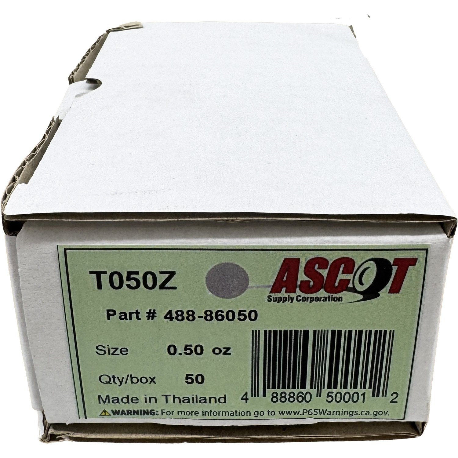 Ascot T Style Coated Zinc Clip-On Wheel Weight .50oz - Box of 50