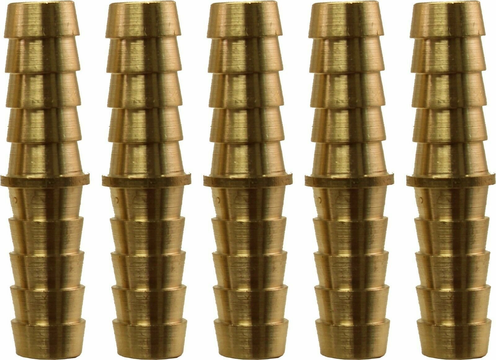 3/8" Barb x 3/8" Barb Brass Hose Splicer Pack of 5