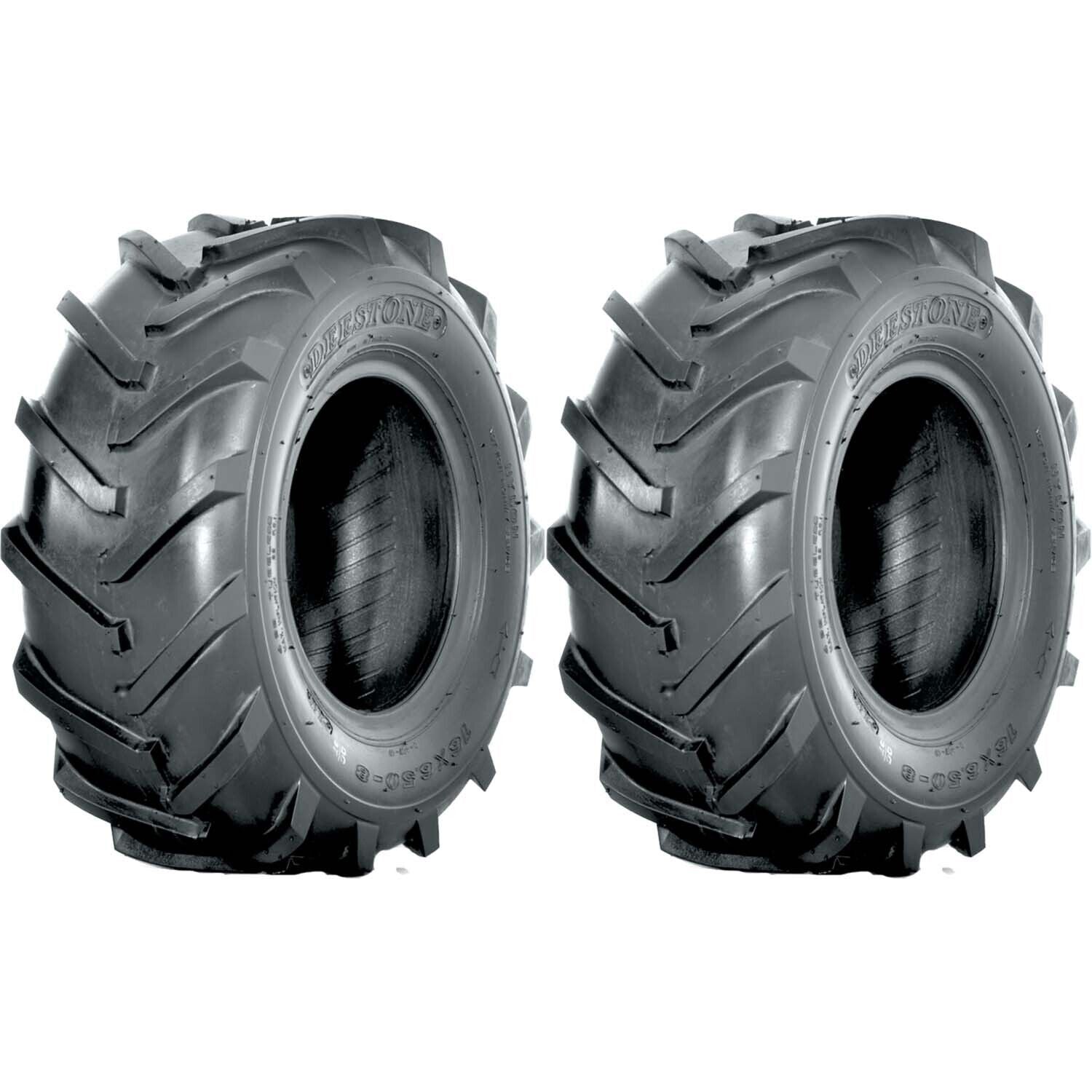 Deestone D407 Tractor Lug Tire 4ply 16x6.50-8 Pack of 2
