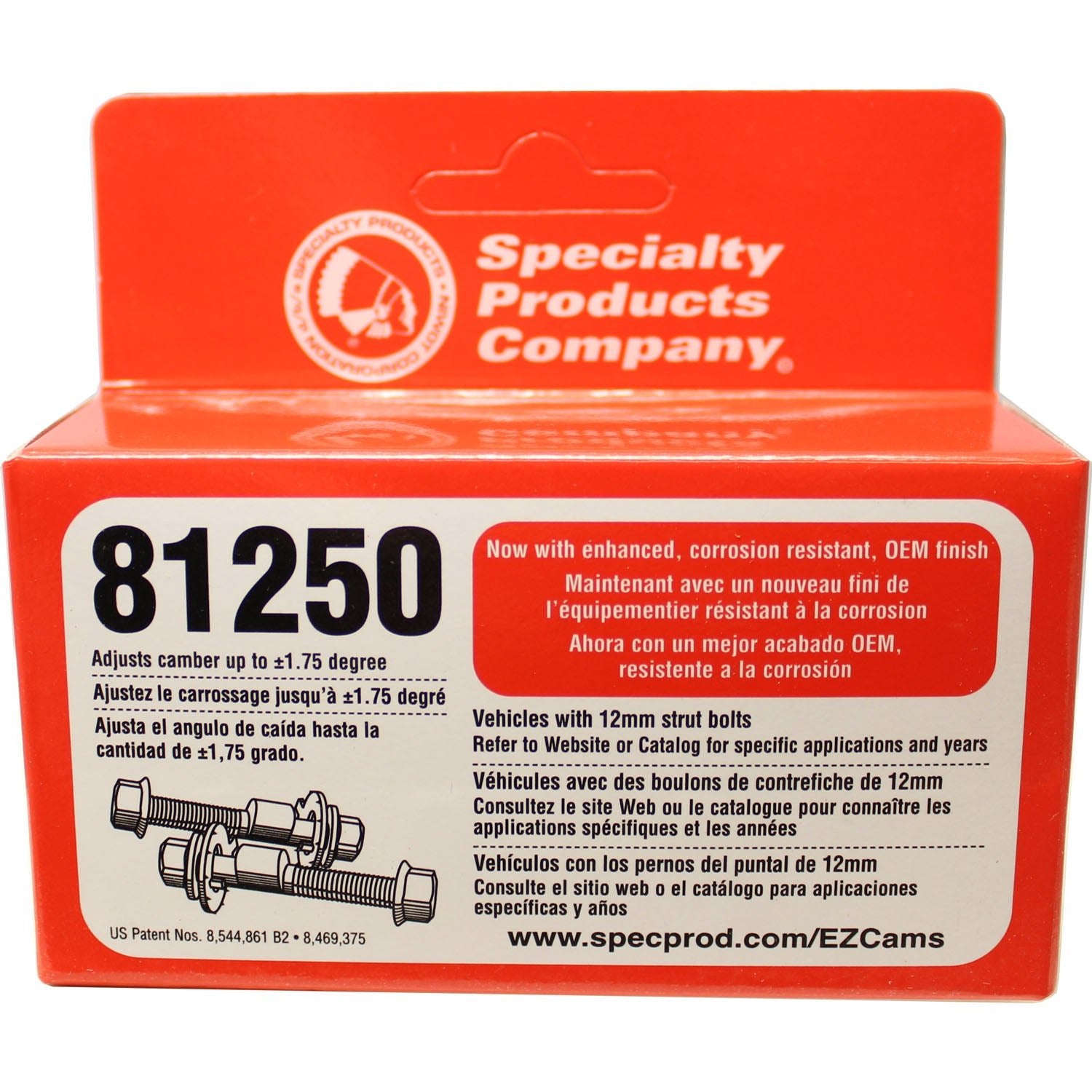 Specialty SPC Peformance 81250 EZ Cam 12mm Adjustable Camber Bolts +/-1.75 deg.