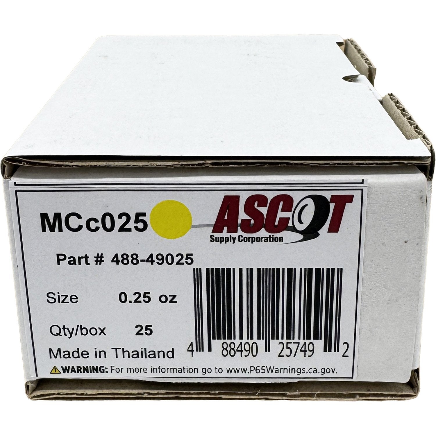 Ascot MC Style Coated Lead Clip-On Wheel Weight .25oz - Box of 25