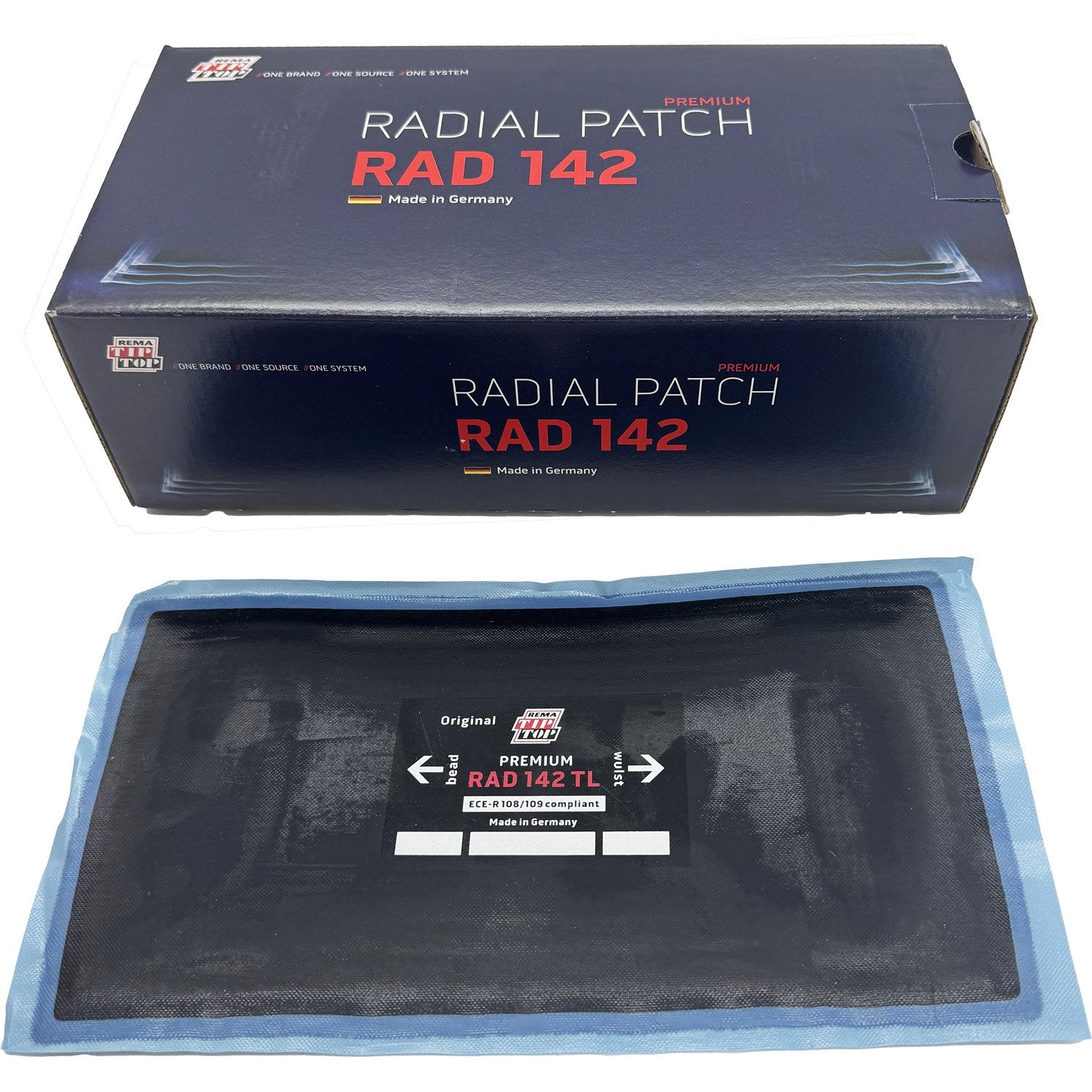 REMA TIP TOP RAD-142 Radial Tire Repair Patch 10-1/4" x 5" 4ply - Box of 10