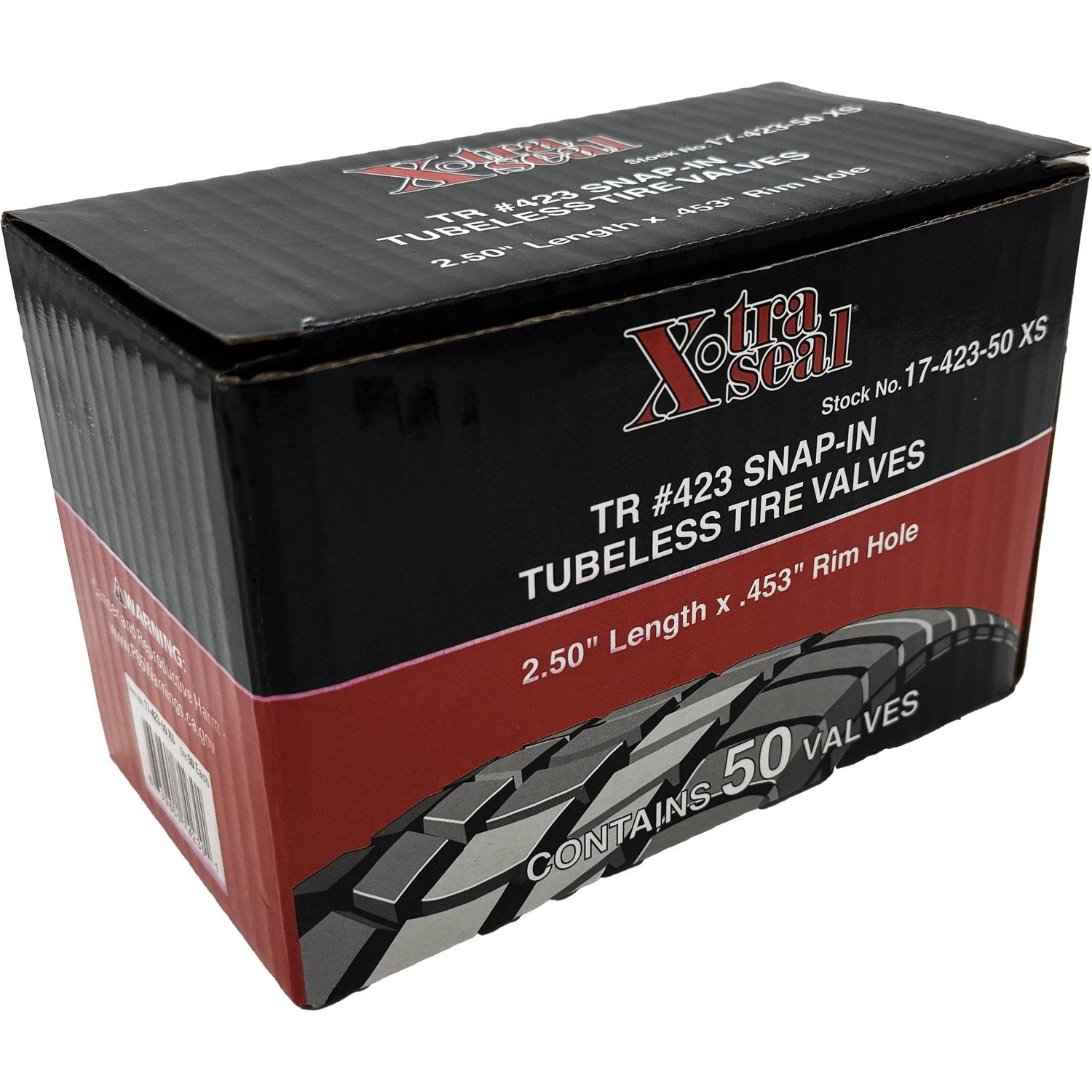 Xtra Seal TR423 2-1/2" Rubber Snap-In Valve Stem, Bag of 50