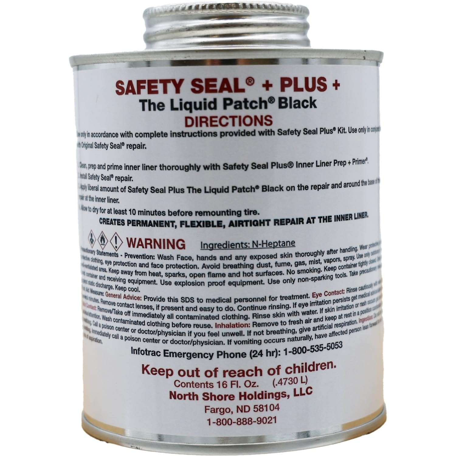 Safety Seal Liquid Patch Can, 16oz Can with applicator