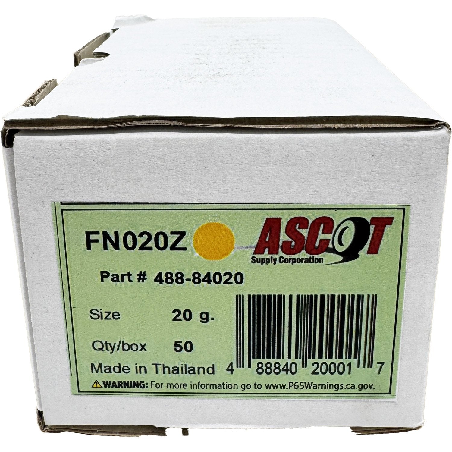 Ascot FN Style Coated Zinc Clip-On Wheel Weight 20 gm (.75oz) - Box of 50