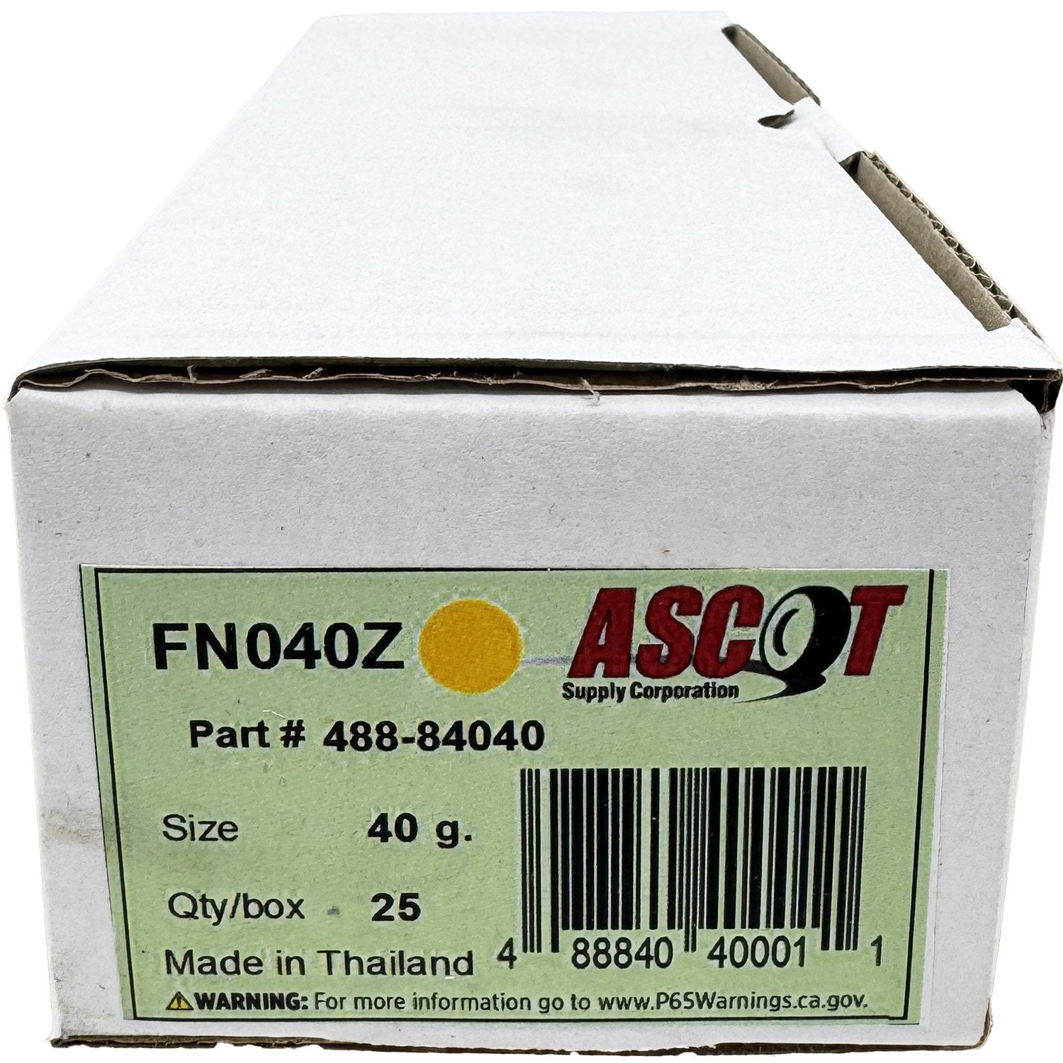 Ascot FN Style Coated Zinc Clip-On Wheel Weight 40 gm (1.375oz) - Box of 25