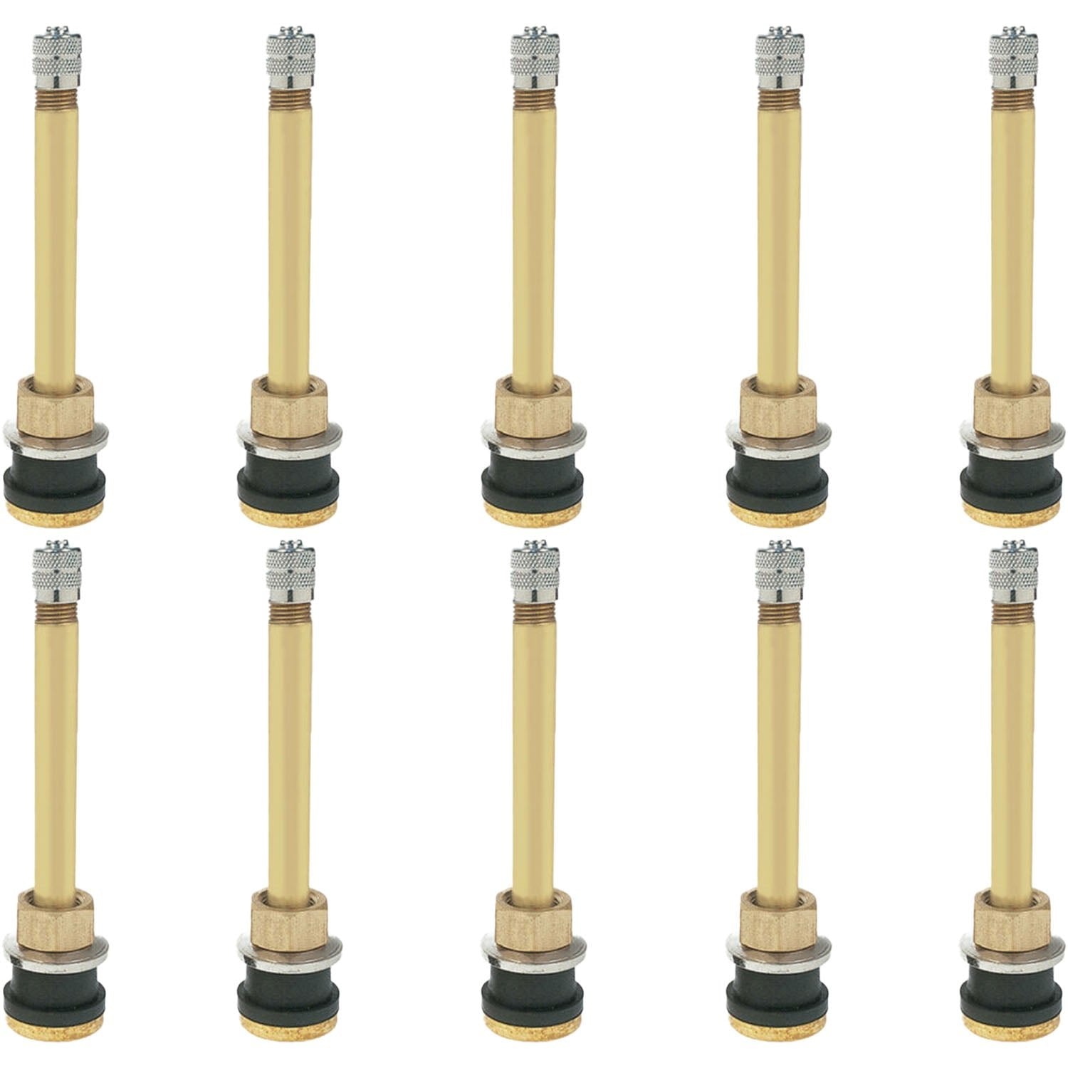 TR571 3-3/8" Brass Clamp-in Tubeless Tire Truck Valve Stem Pack of 10