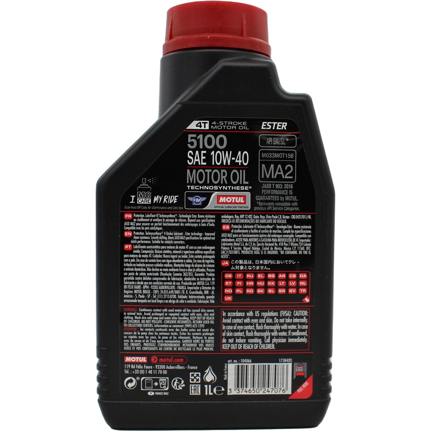 Motul 5100 4T Motor Oil 10W40 - 1 Liter