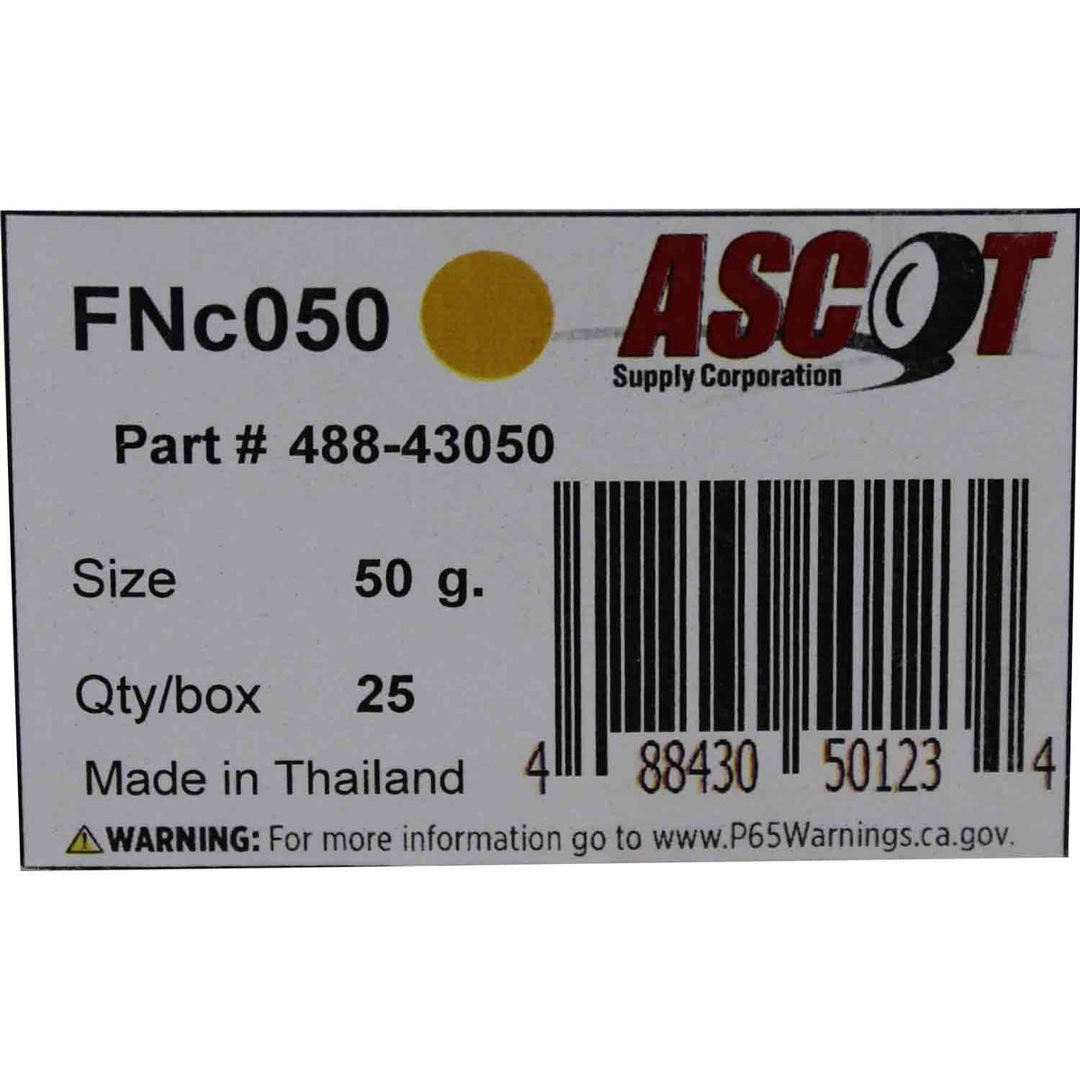 Ascot FN Style Coated Lead Clip-On Wheel Weight 50gm (1.75oz) - Box of 25