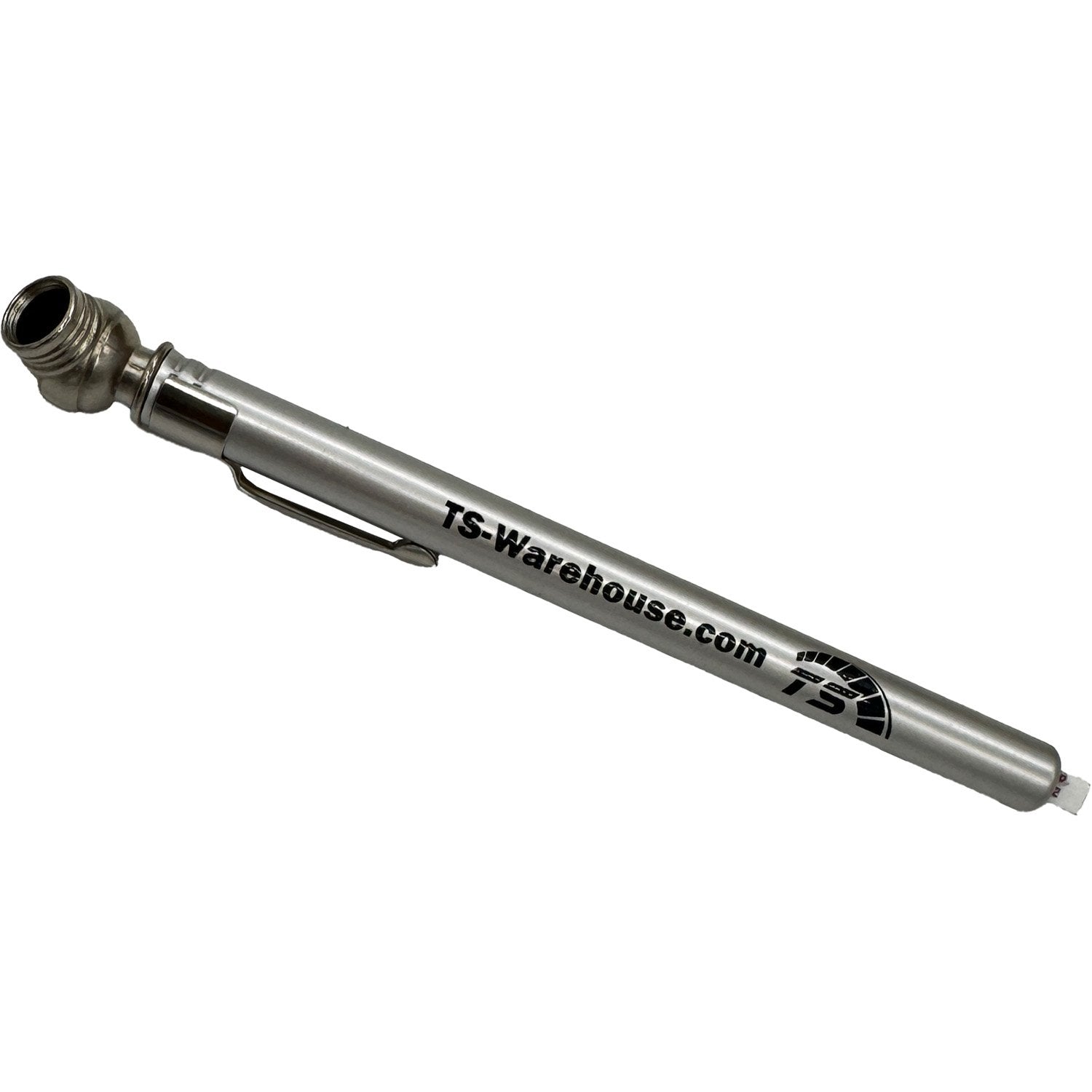 10-50 psi Pencil Tire Gauge with TS Warehouse Logo - Silver/Black