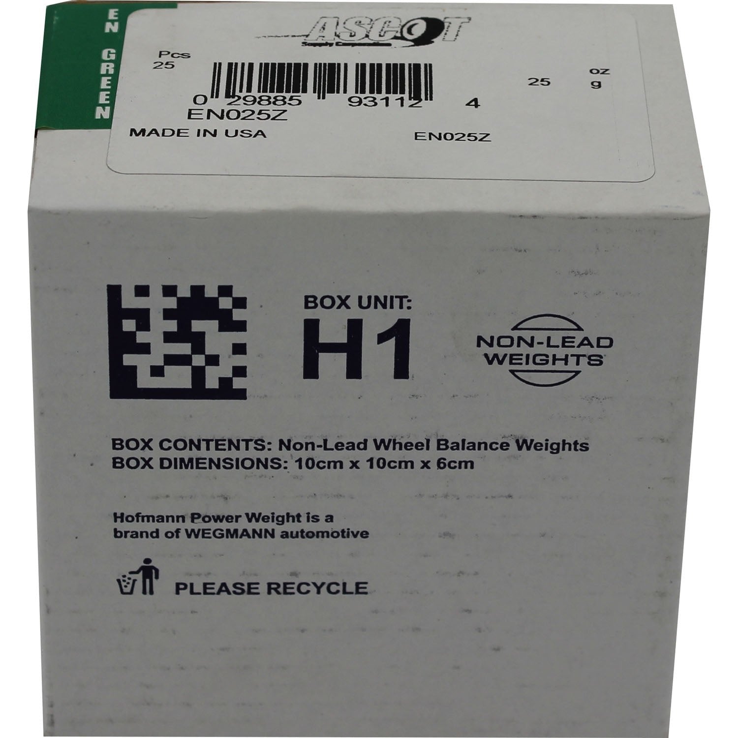 Perfect Equipment EN025Z Coated Zinc Wheel Weight 25gm (0.875 oz) - Box of 25