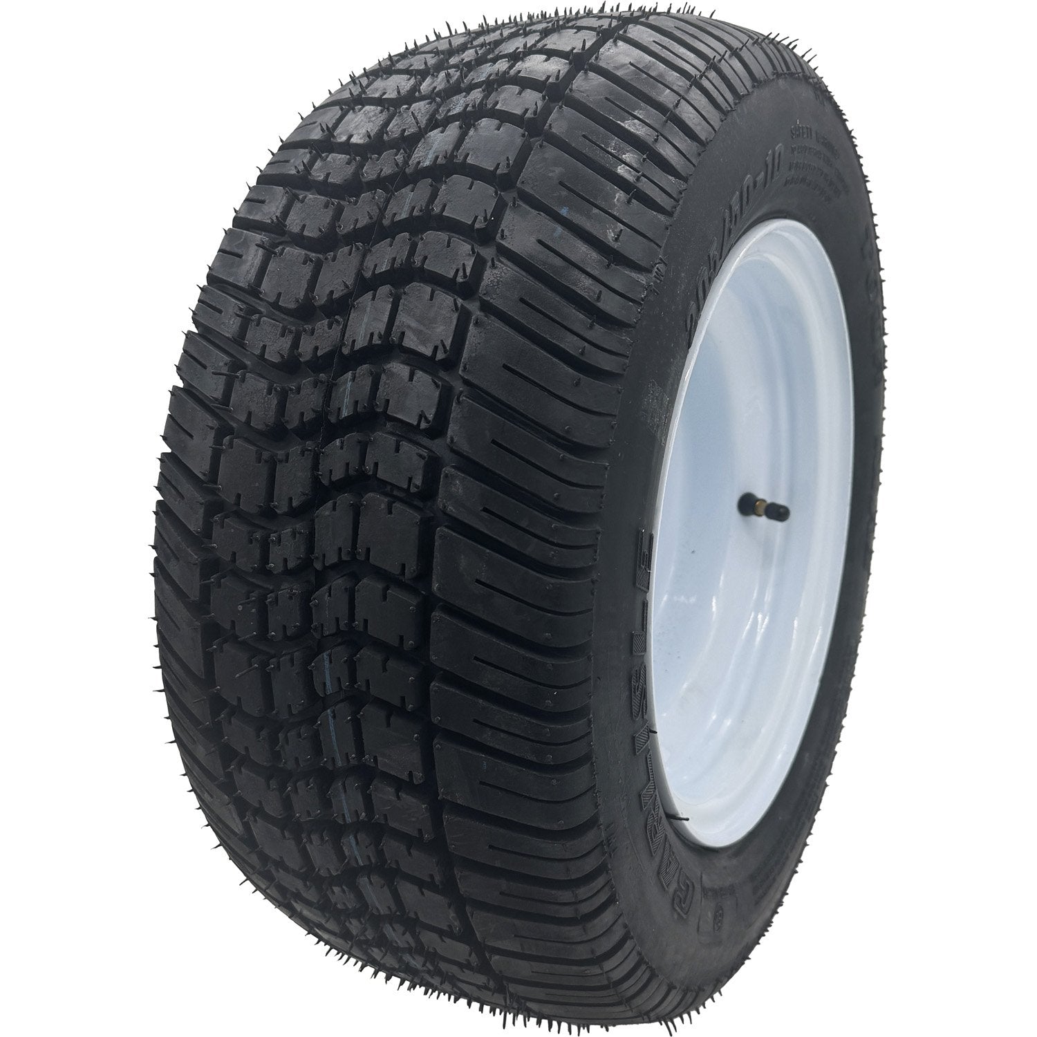 Golf Cart Tire & Wheel Assembly 205/50-10 4 Ply Carlstar Tour Max on 4 on 4 White Wheel