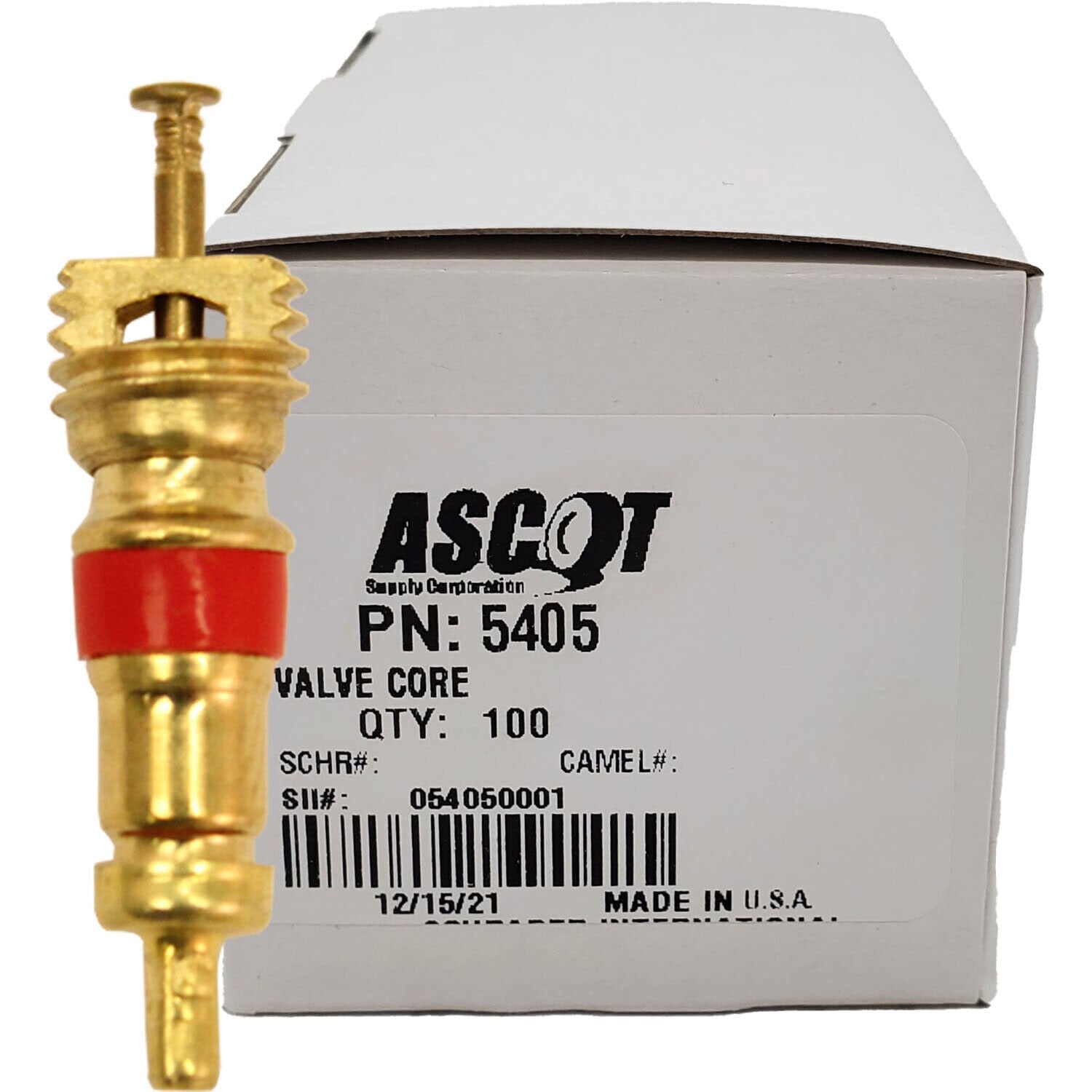 Schrader 5405V High Temp 200PSI Tire Valve Stem Core Pack of 100