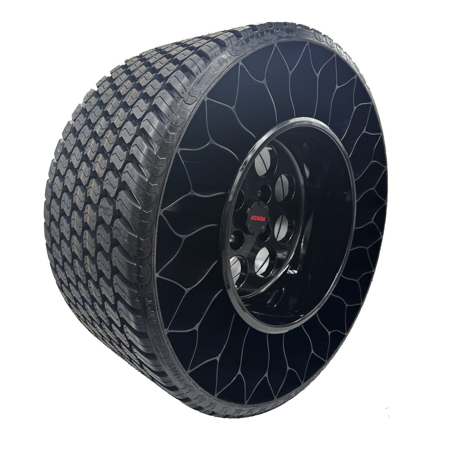 Kenda NPT TurfSteel 24x12.00-12 Mounted on 4 on 4" Black Mod Wheel