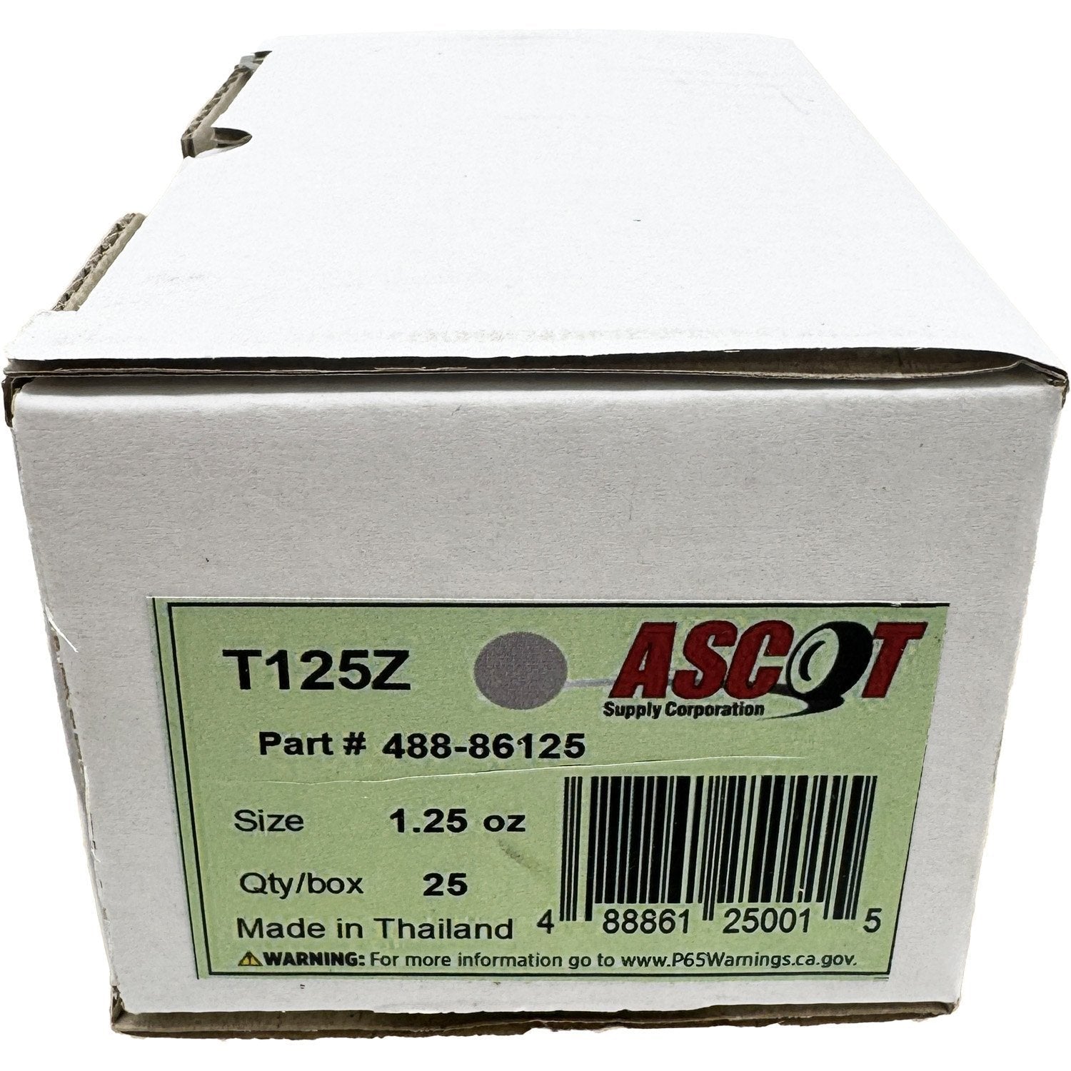 Ascot T Style Coated Zinc Clip-On Wheel Weight 1.25oz - Box of 25