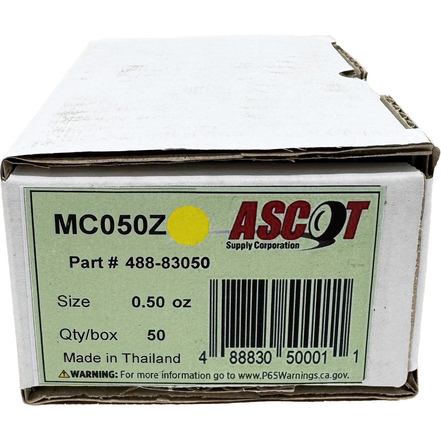 Ascot MC Style Coated Zinc Clip-On Wheel Weight .50oz - Box of 50