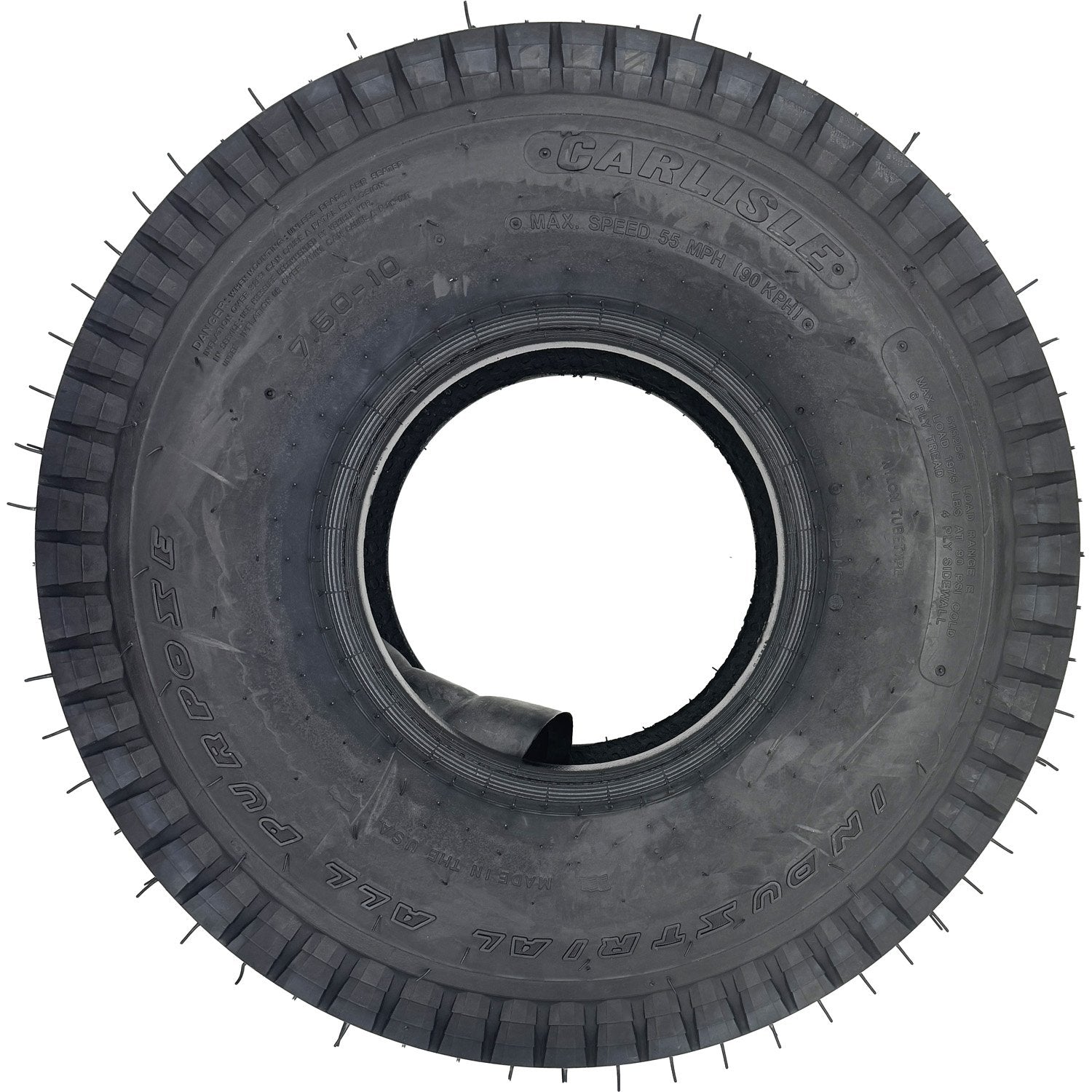 Carlisle Industrial All Purpose Tire With Flap LRE 10ply 7.50-10