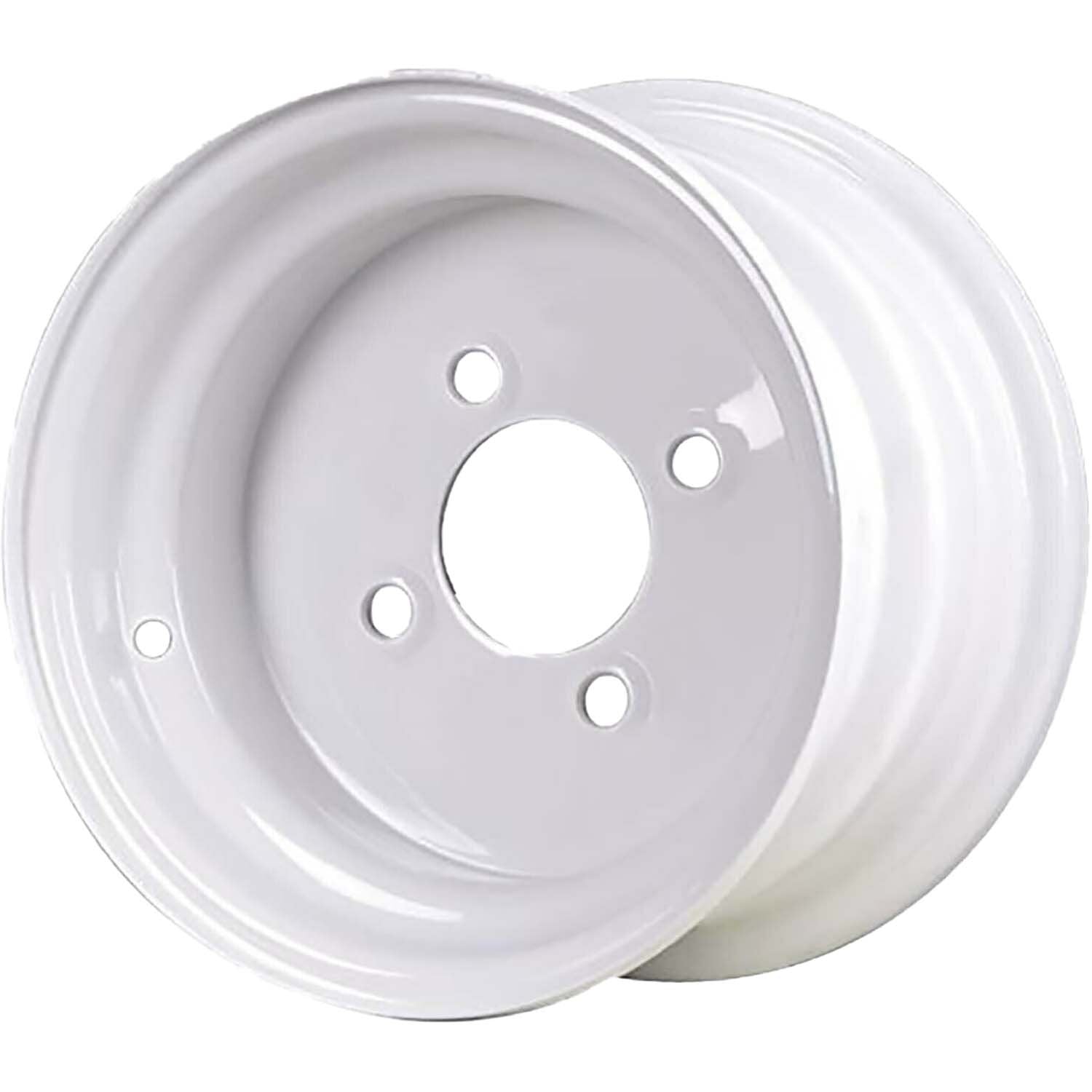 8x7 4 on 4 Steel Trailer Wheel - White 900 lb Load Capacity