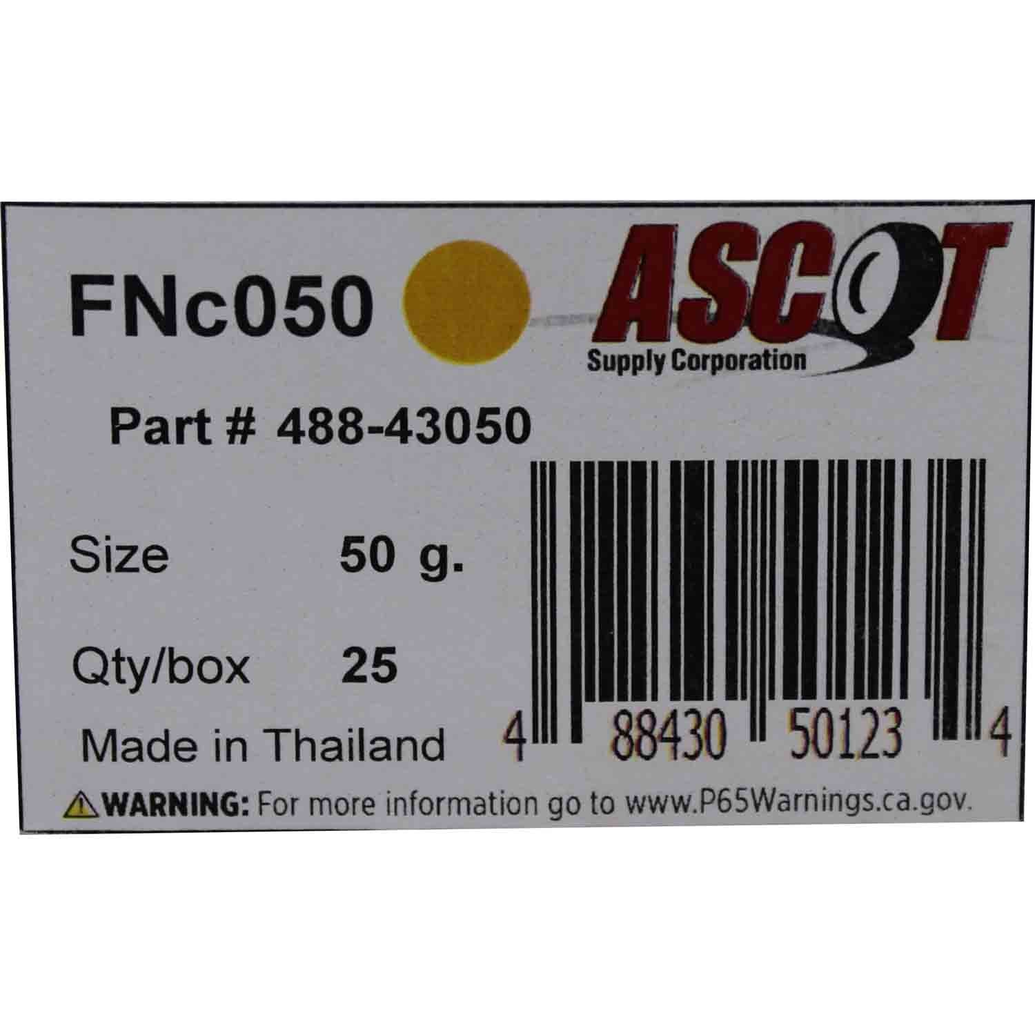 Ascot FN Style Coated Lead Clip-On Wheel Weight 50gm (1.75oz) - Box of 25