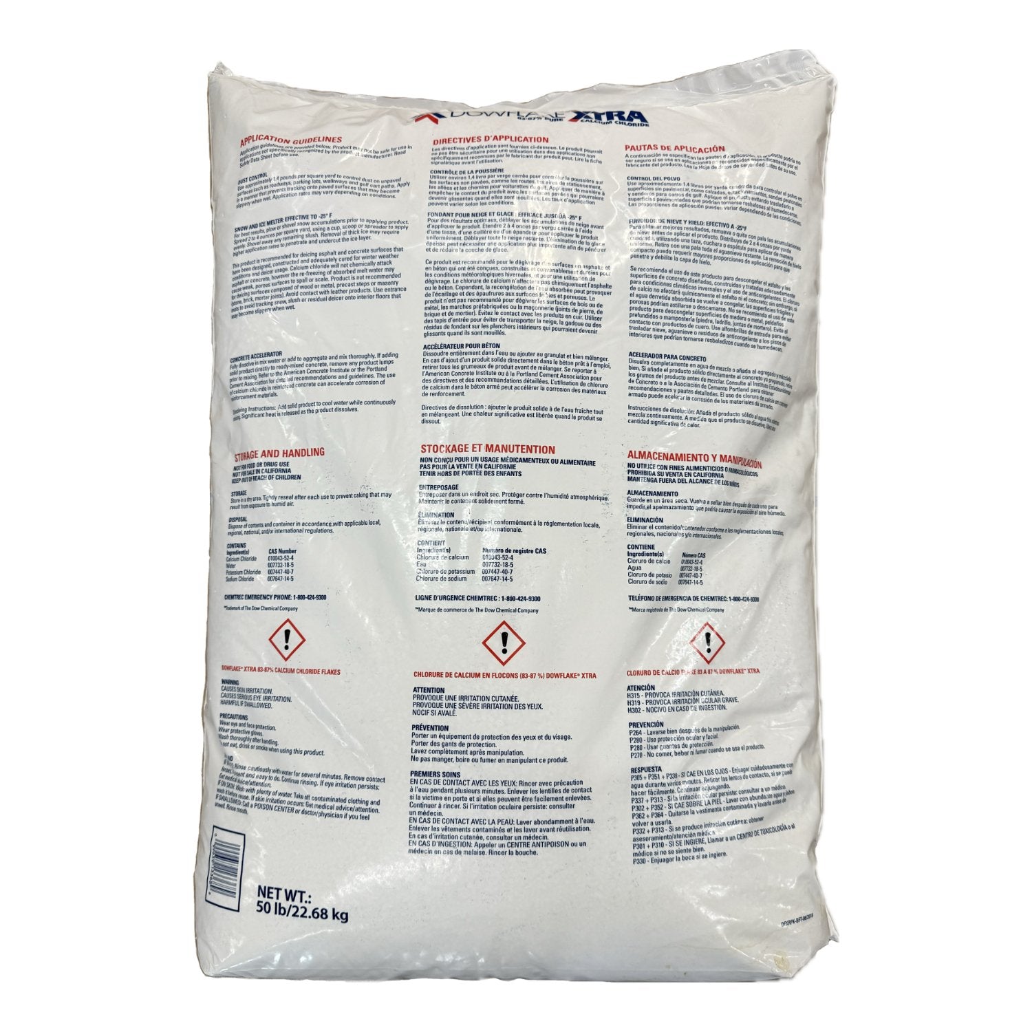 Dowflake Xtra Calcium Chloride Flakes - 50Lb Bag