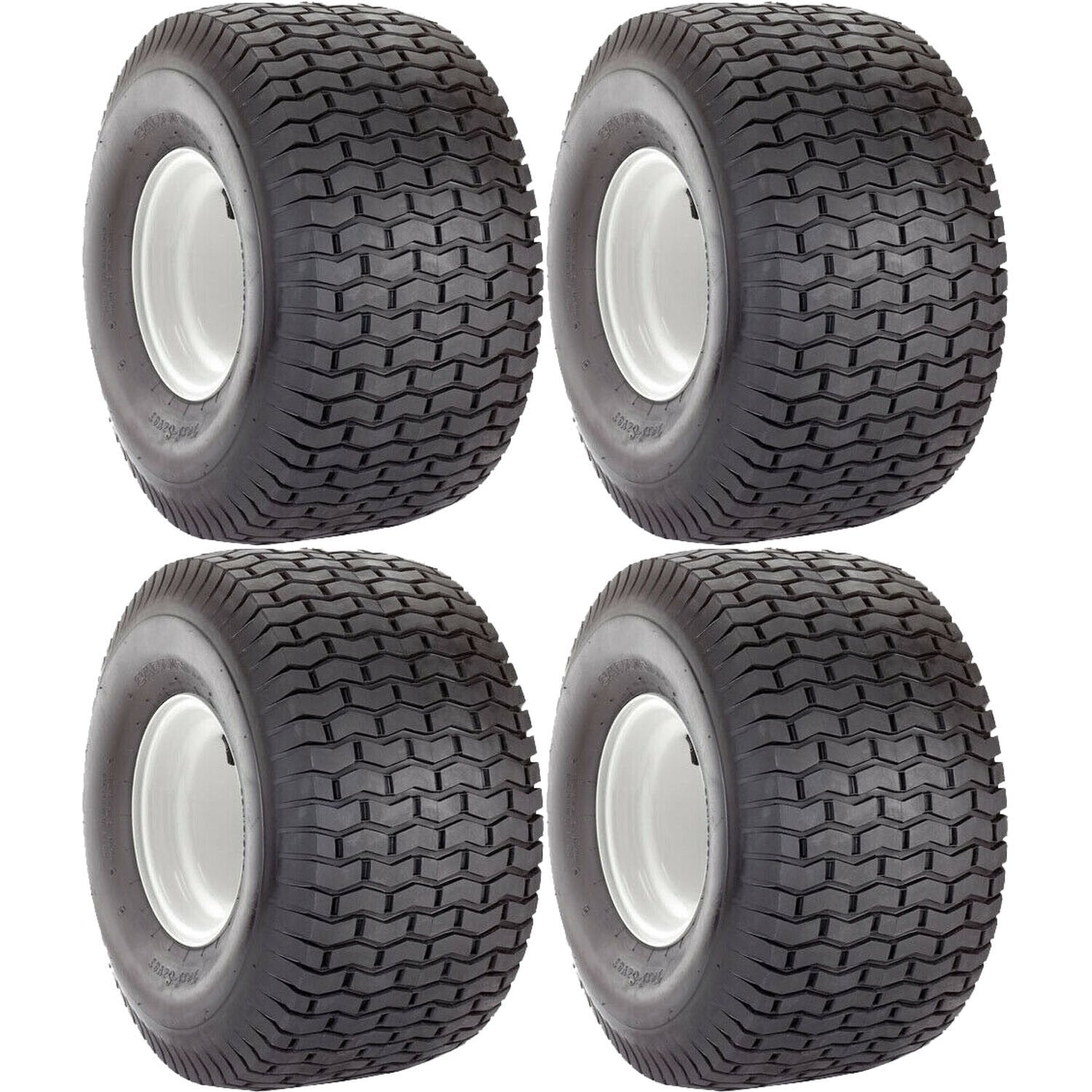 Carlisle Turf Saver Lawn Mower Tire Set 2Ply (2) 20x8.00-8 and (2) 15x6.00-6