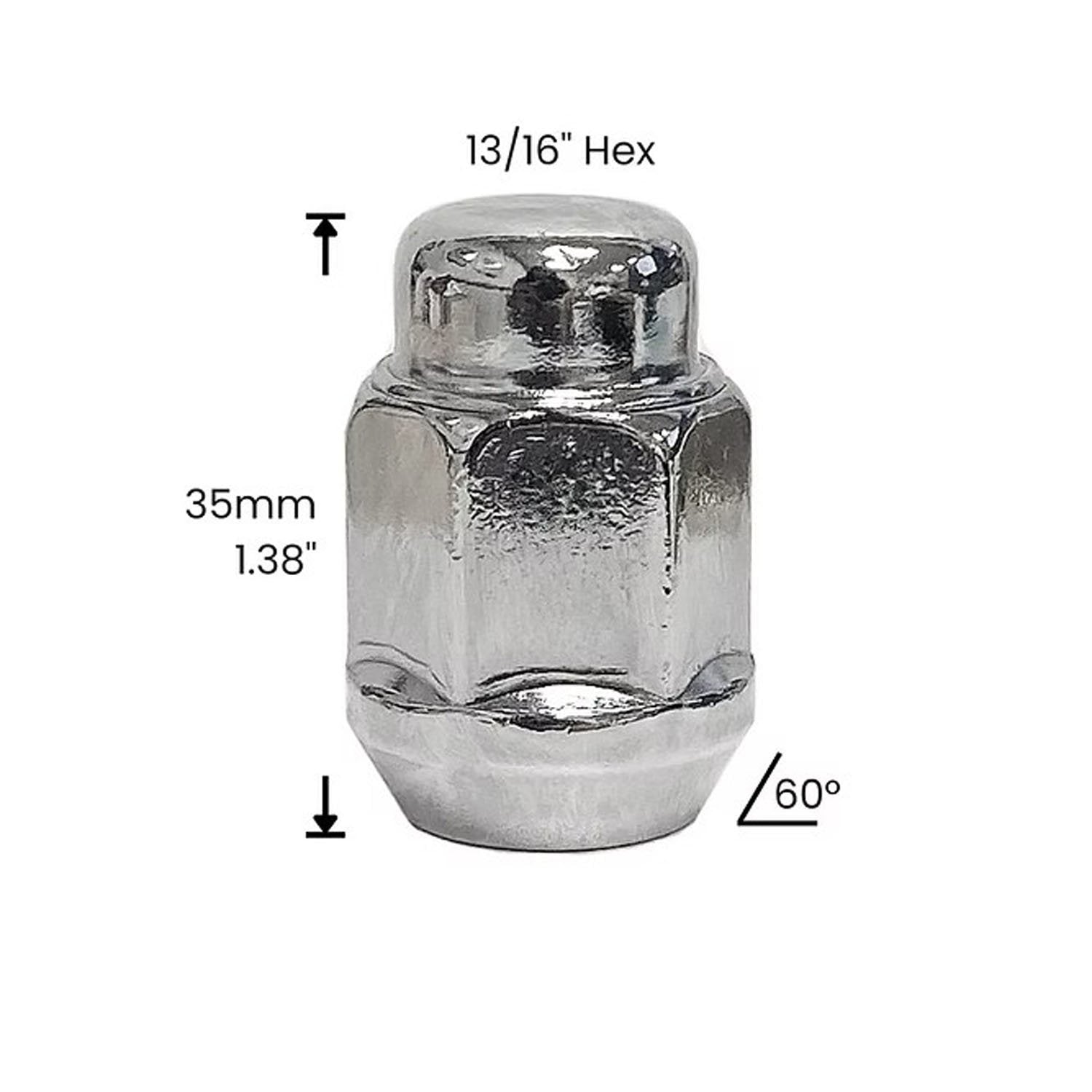 Premium Service M12x1.25 Bulge Acorn 13/16" Hex Wheel Lug Nut Pack of 20