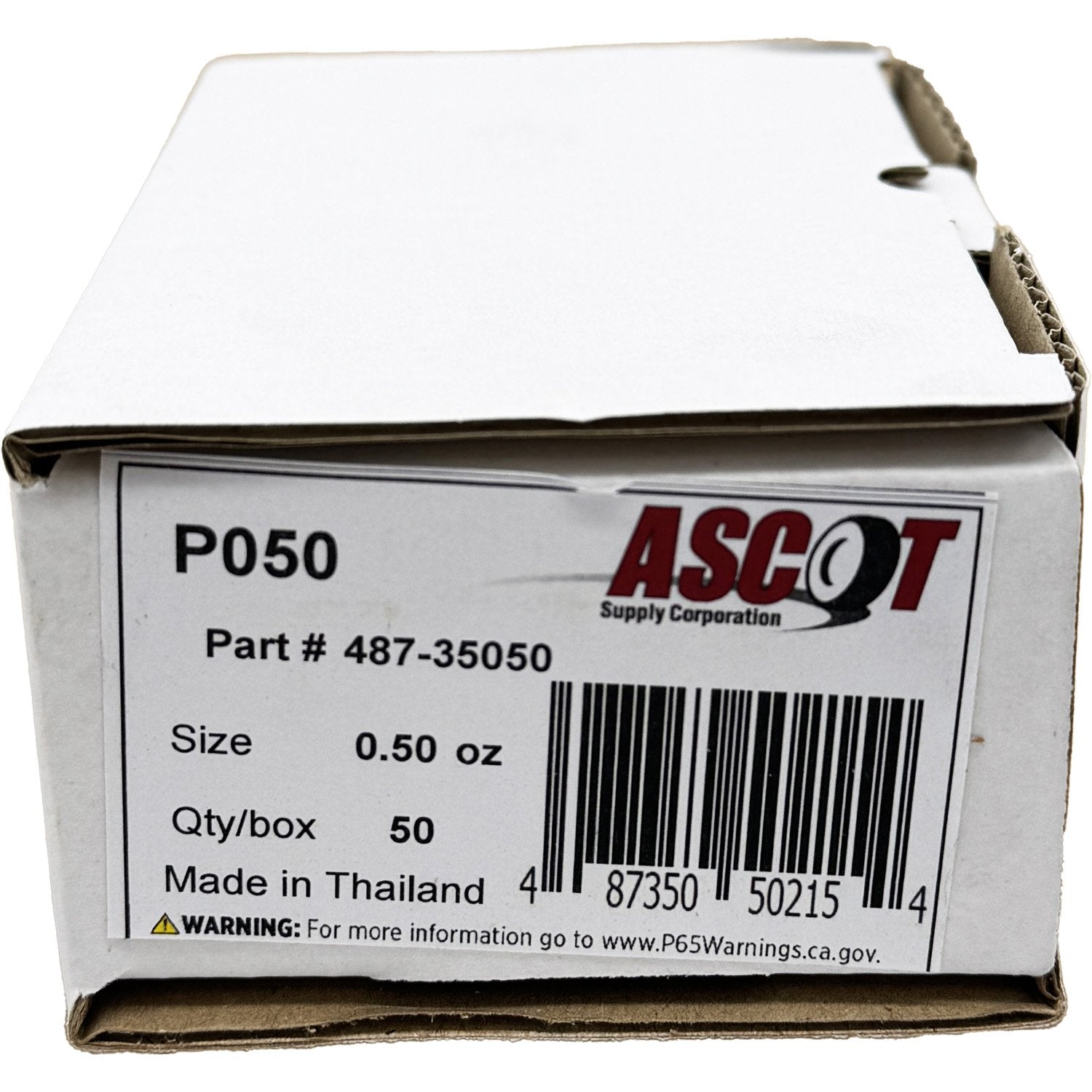 Ascot P Style Uncoated Lead Clip-On Wheel Weight .50oz - Box of 50
