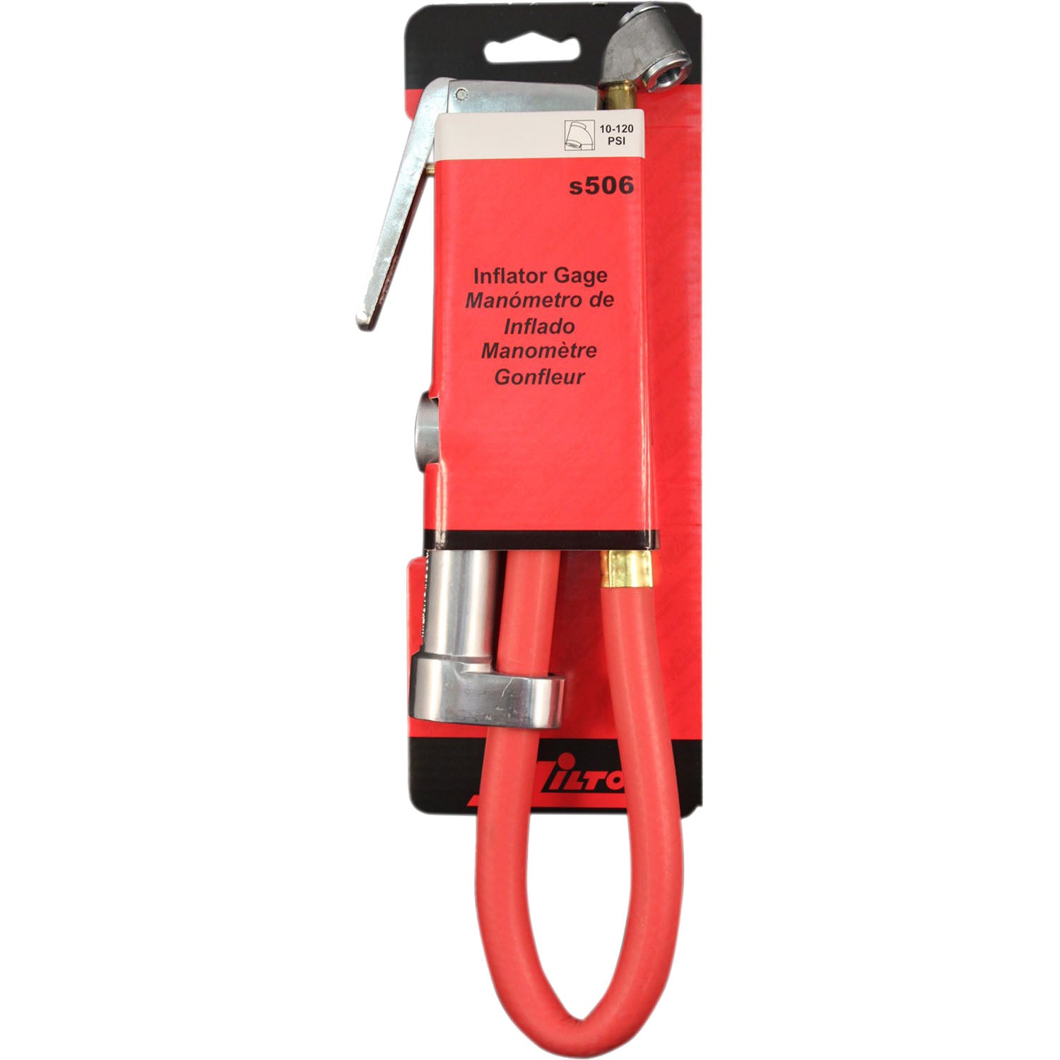 Milton S-506 Dual Head Chuck Tire Inflator Gauge 10 - 160 PSI 15" Hose