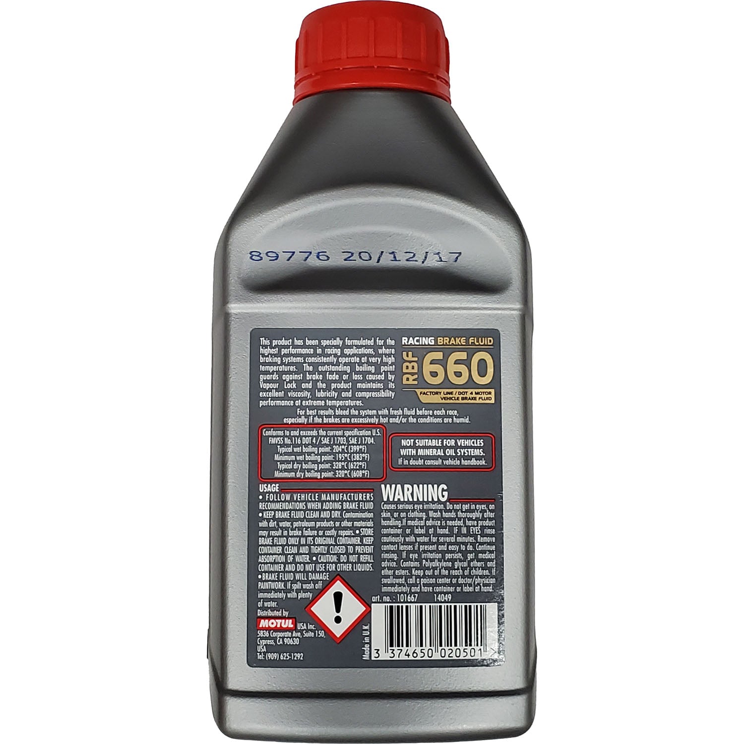 Motul RBF 660 Factory Line DOT 4 Racing Brake Fluid - 500ml