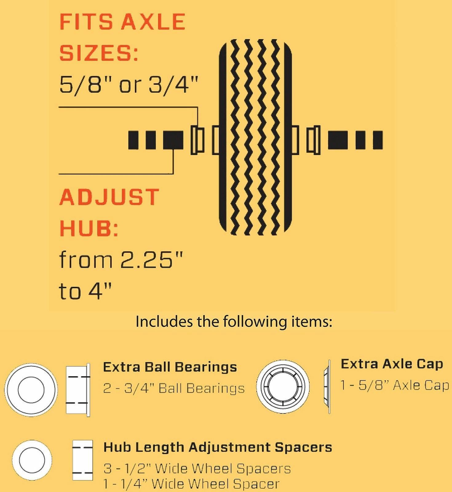 Carlisle 483811 Flat Free Universal Utility Tire on Rim 4.10/3.50-4 Pack of 2