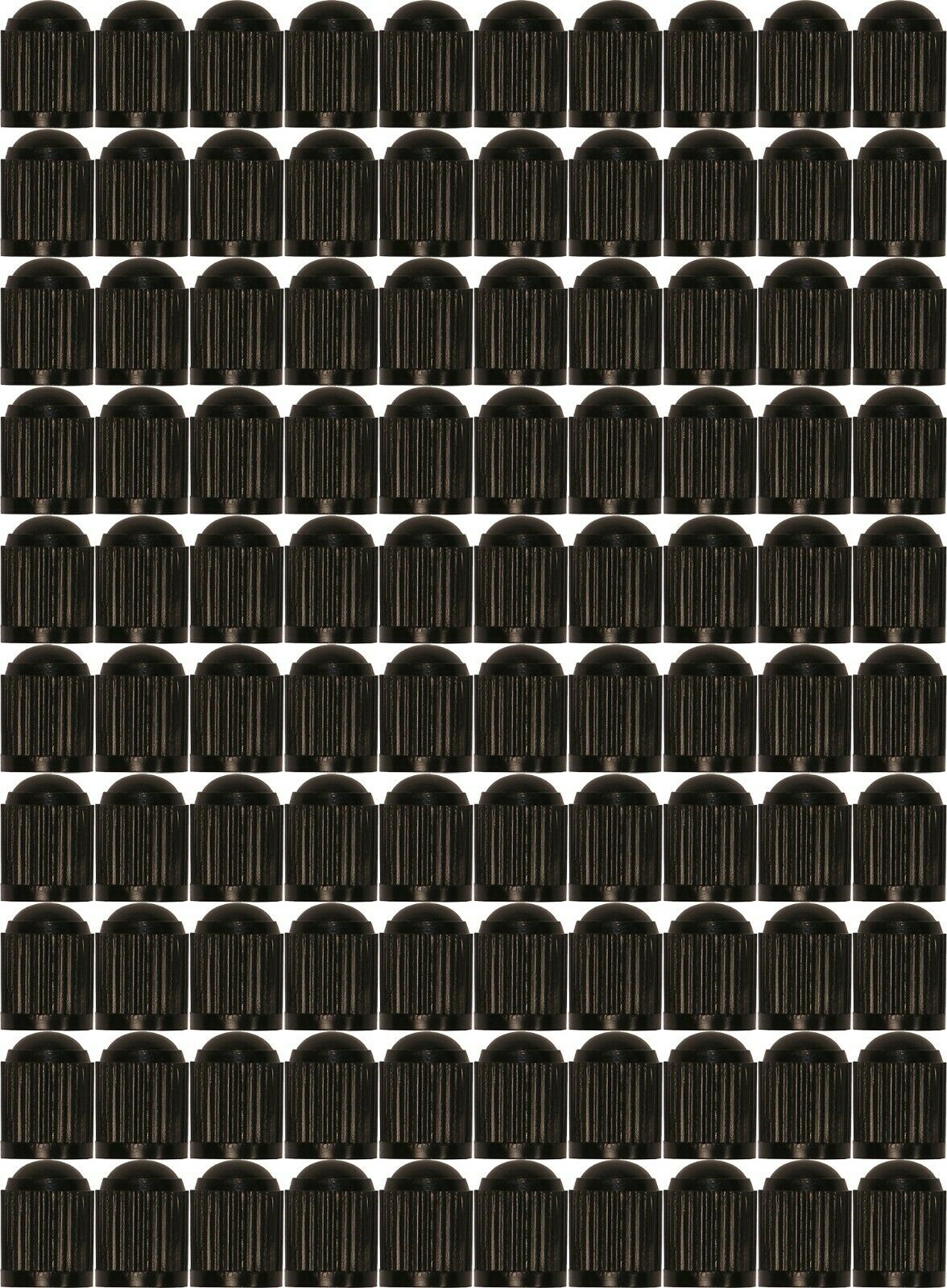 Plastic Valve Stem Cap Dome Style Black Pack of 100
