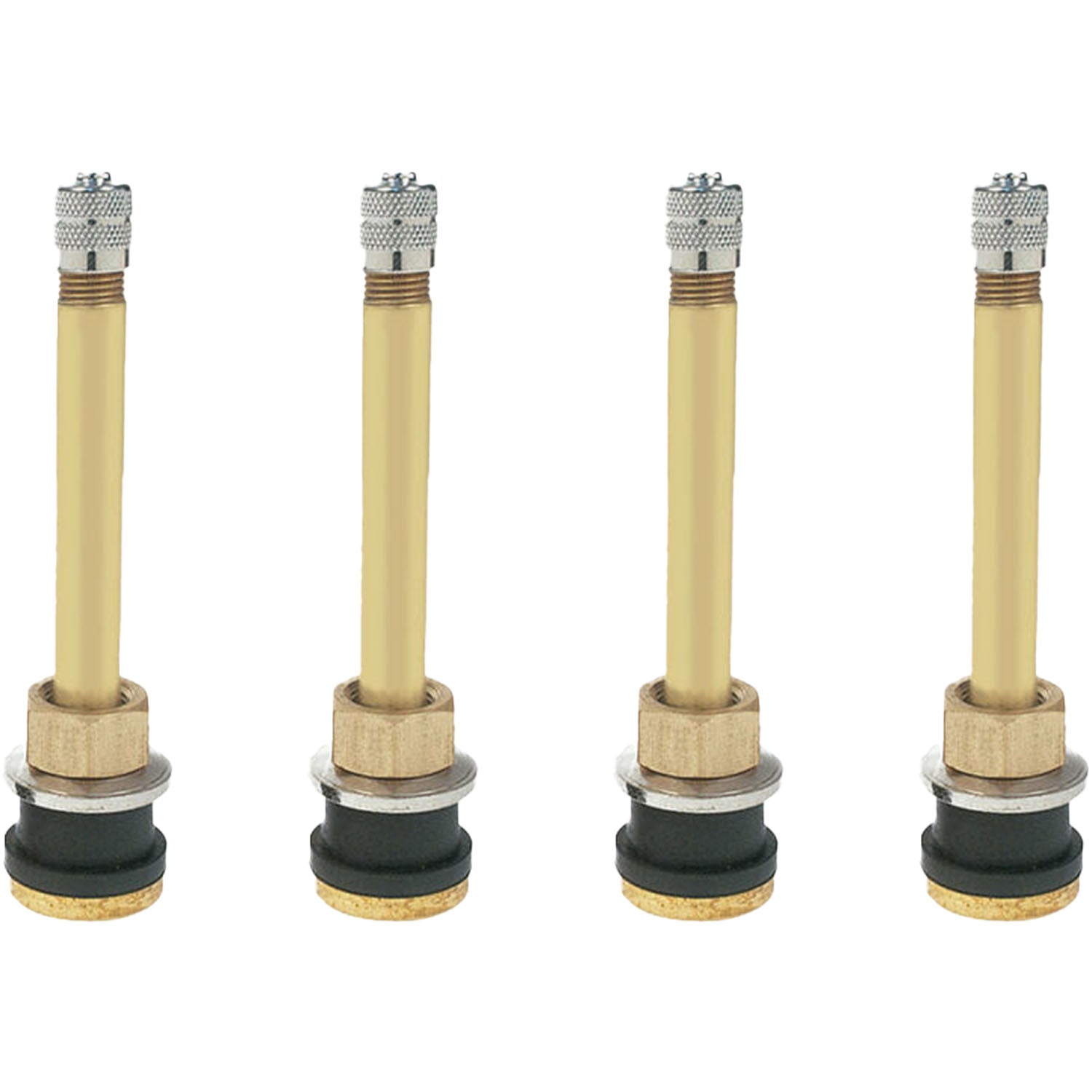TR570 3-1/8" Brass Clamp-in Tubeless Tire Truck Valve Stem Pack of 4
