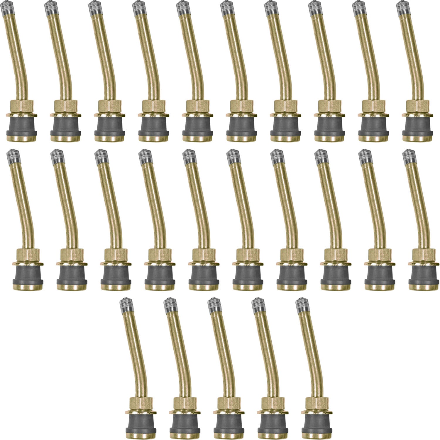 TR571-13 3-3/8" Brass Clamp-in Truck Wheel Valve Stem 13° Bend Pack of 25