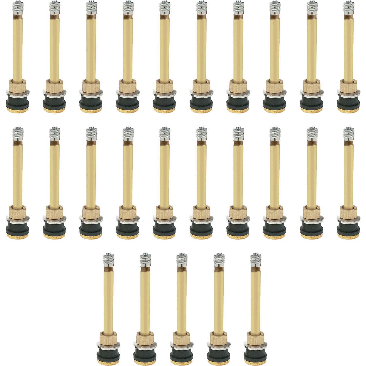 TR571 3-3/8" Brass Clamp-in Tubeless Tire Truck Valve Stem Pack of 25
