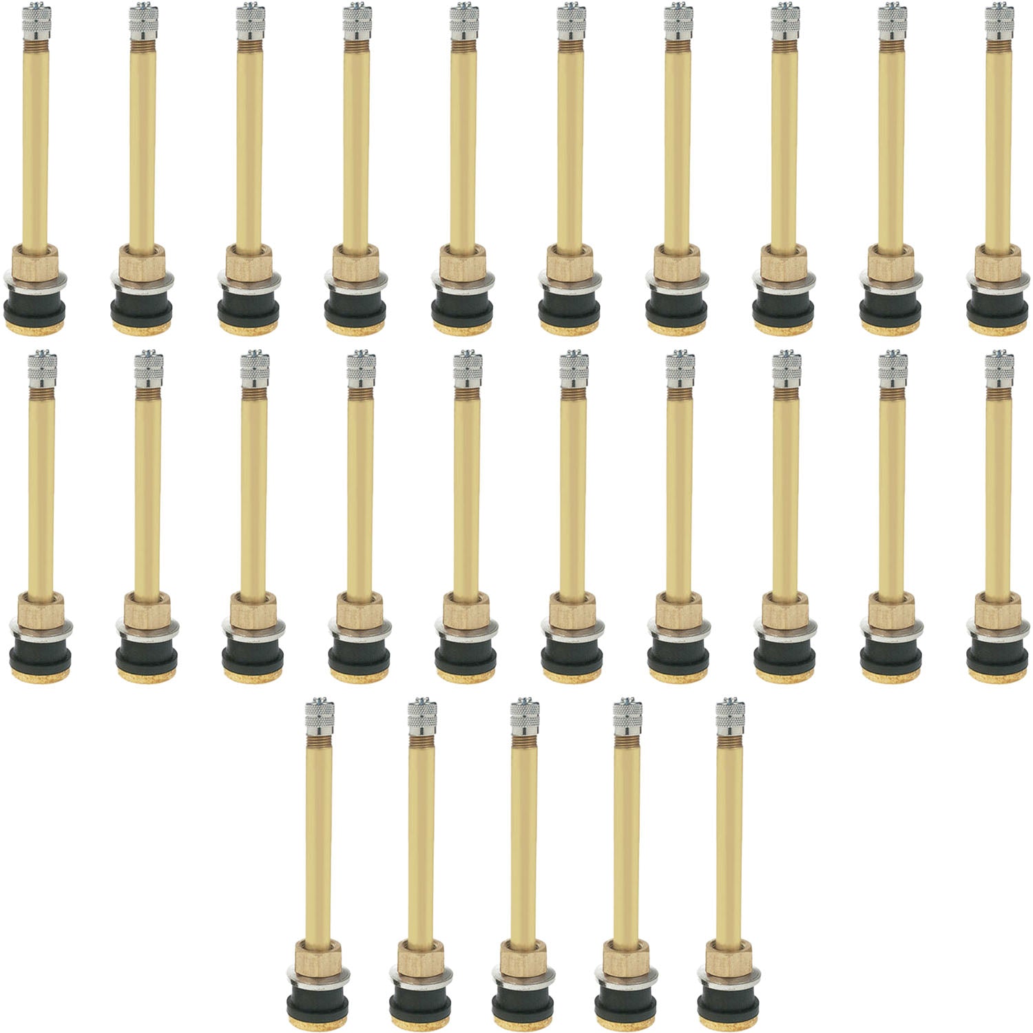 TR572 3-3/4" Brass Clamp-in Tubeless Tire Truck Valve Stem Pack of 25
